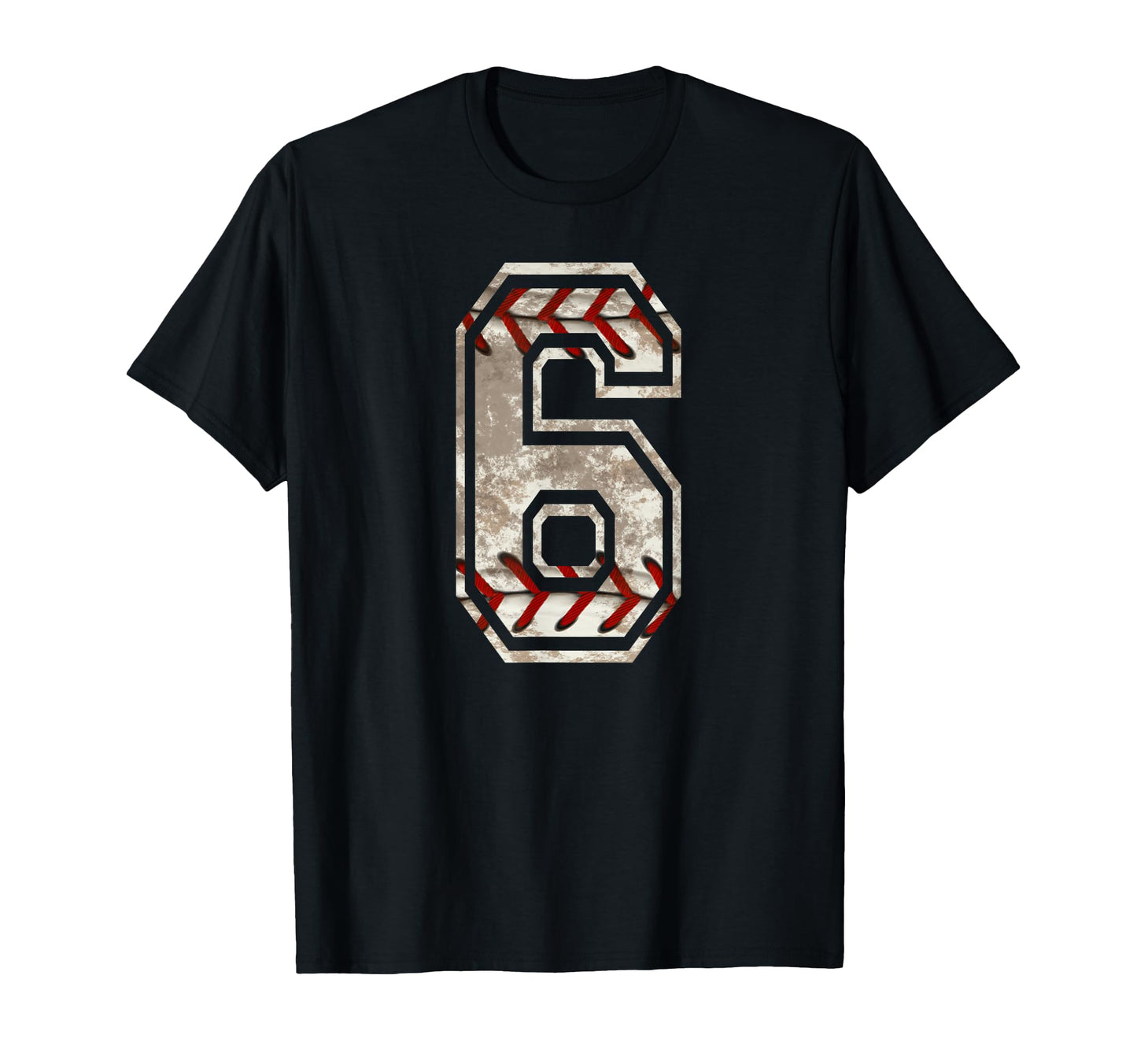 Baseball Jersey Number 6 Distressed T-Shirt - Aesthetic Graphic Men Women - T-Shirt, Sweatshirt, Hoodie