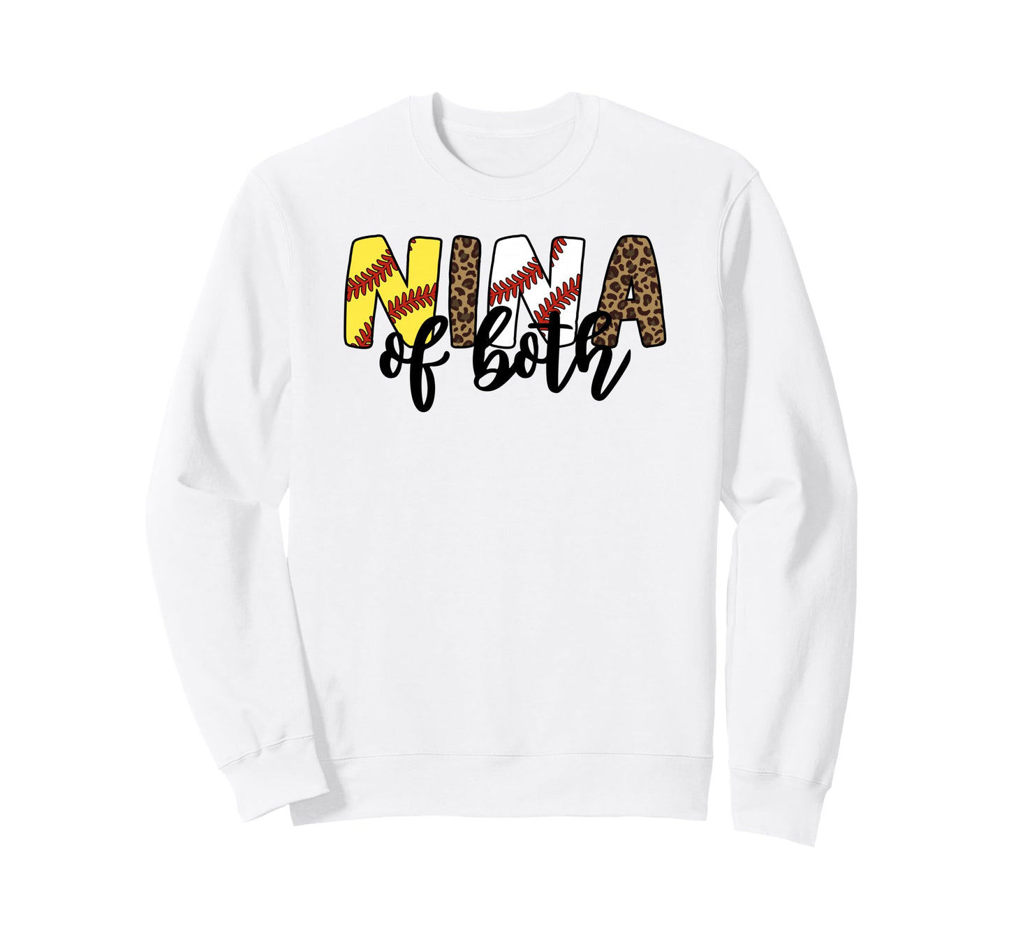 Leopard Nina Both Baseball Softball Sweatshirt - Unique Graphic for Adults - T-Shirt, Sweatshirt, Hoodie