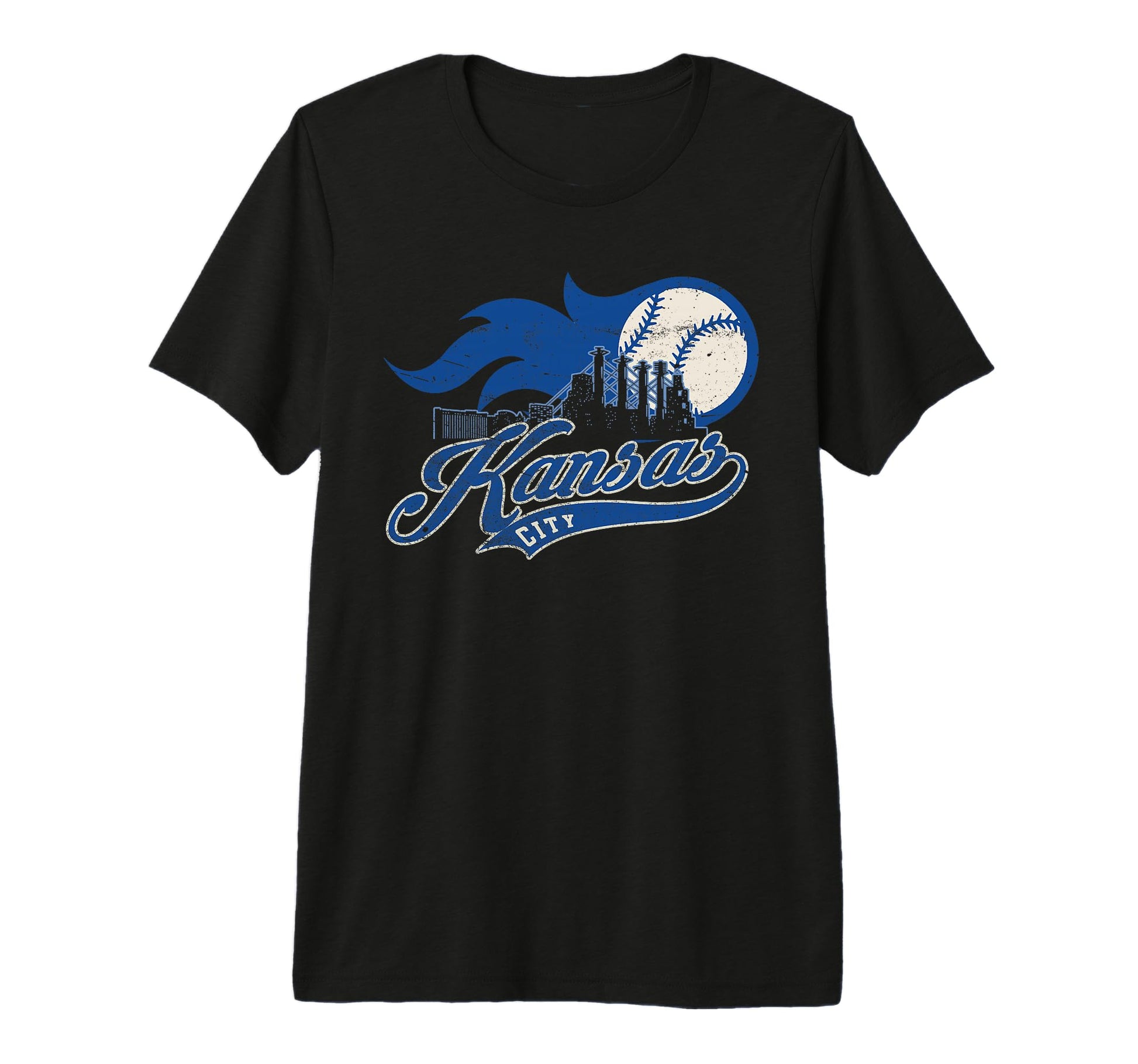 Kansas City Baseball American Us Flag T-Shirt - Novelty Apparel Men Women - T-Shirt, Sweatshirt, Hoodie