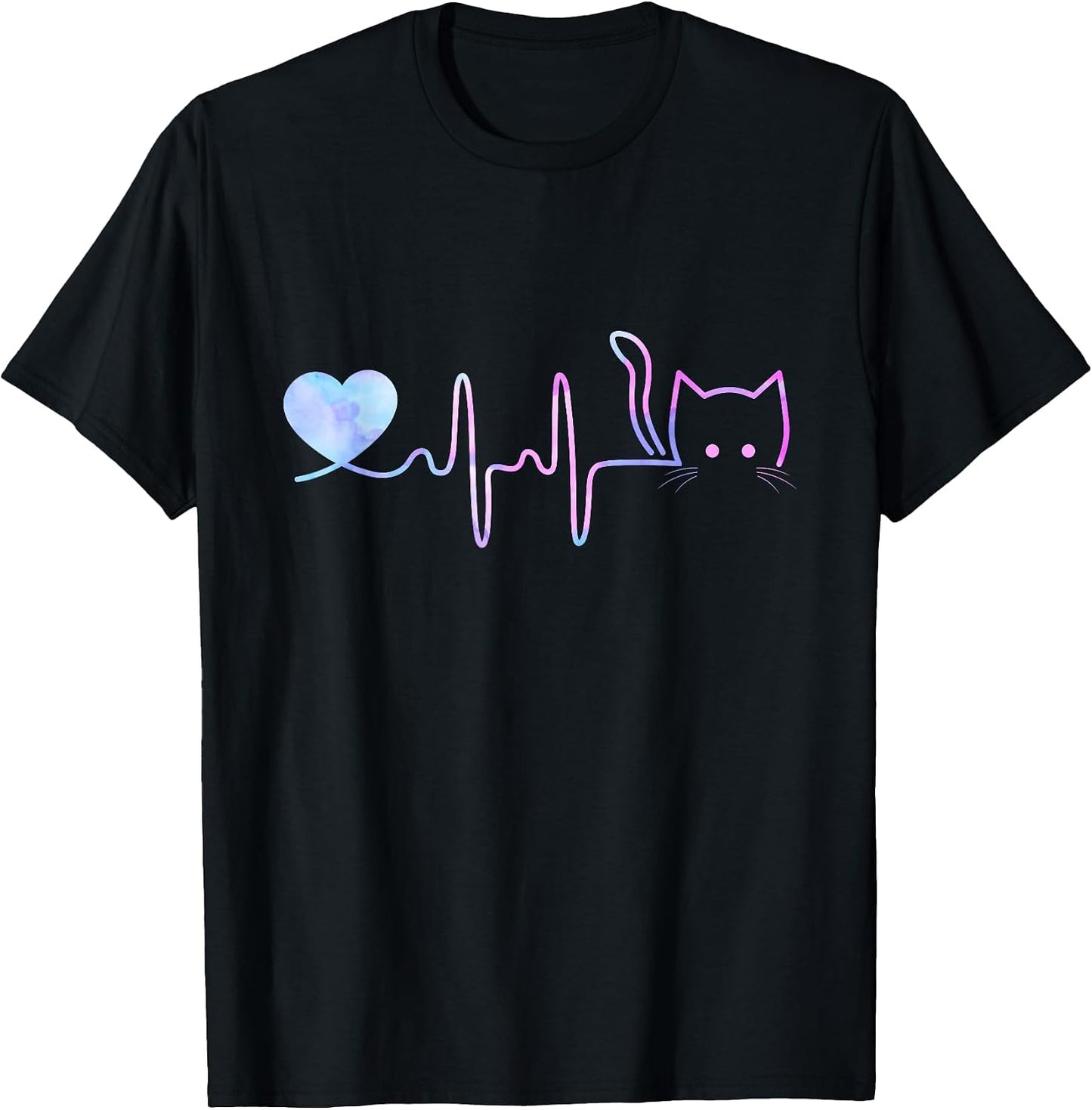 Heartbeat Cat Lover for Women Animal Cute - Adult & Kids T-Shirts, Sweatshirts & Hoodies apparel design preview 1