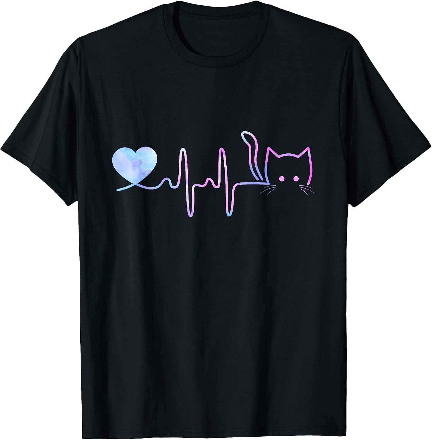 Heartbeat Cat Lover for Women Animal Cute - Adult & Kids T-Shirts, Sweatshirts & Hoodies apparel design preview 1