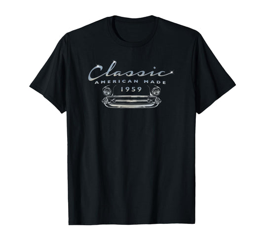 1959 66Th Birthday Car Antique T-Shirt - Unique Graphic Unisex - T-Shirt, Sweatshirt, Hoodie
