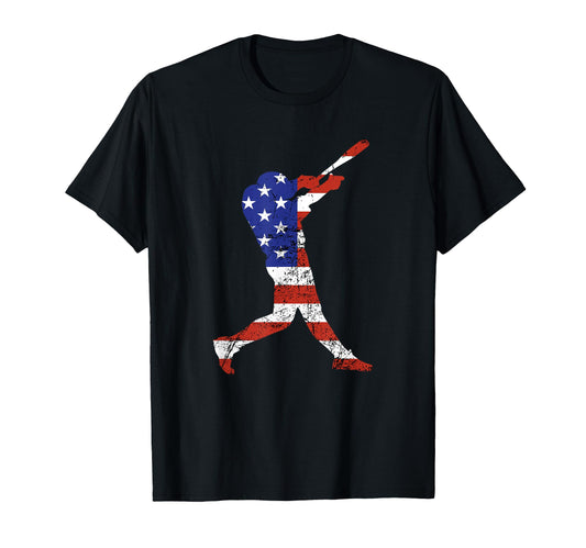 American Flag Patriotic Baseball T-Shirt - Novelty Apparel for Adults - T-Shirt, Sweatshirt, Hoodie