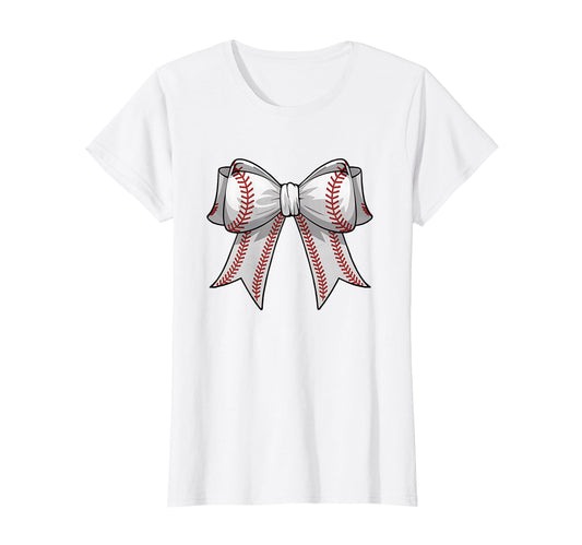 Baseball Coquette Bow White Mothers T-Shirt - Fun Novelty Design Men Women - T-Shirt, Sweatshirt, Hoodie