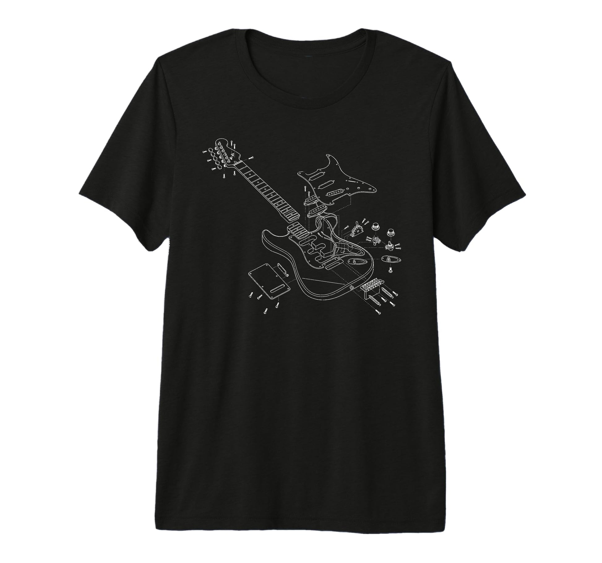 Rock Guitar Sketch Rock Music Lover T-Shirt - Graphic Print Men Women - T-Shirt, Sweatshirt, Hoodie