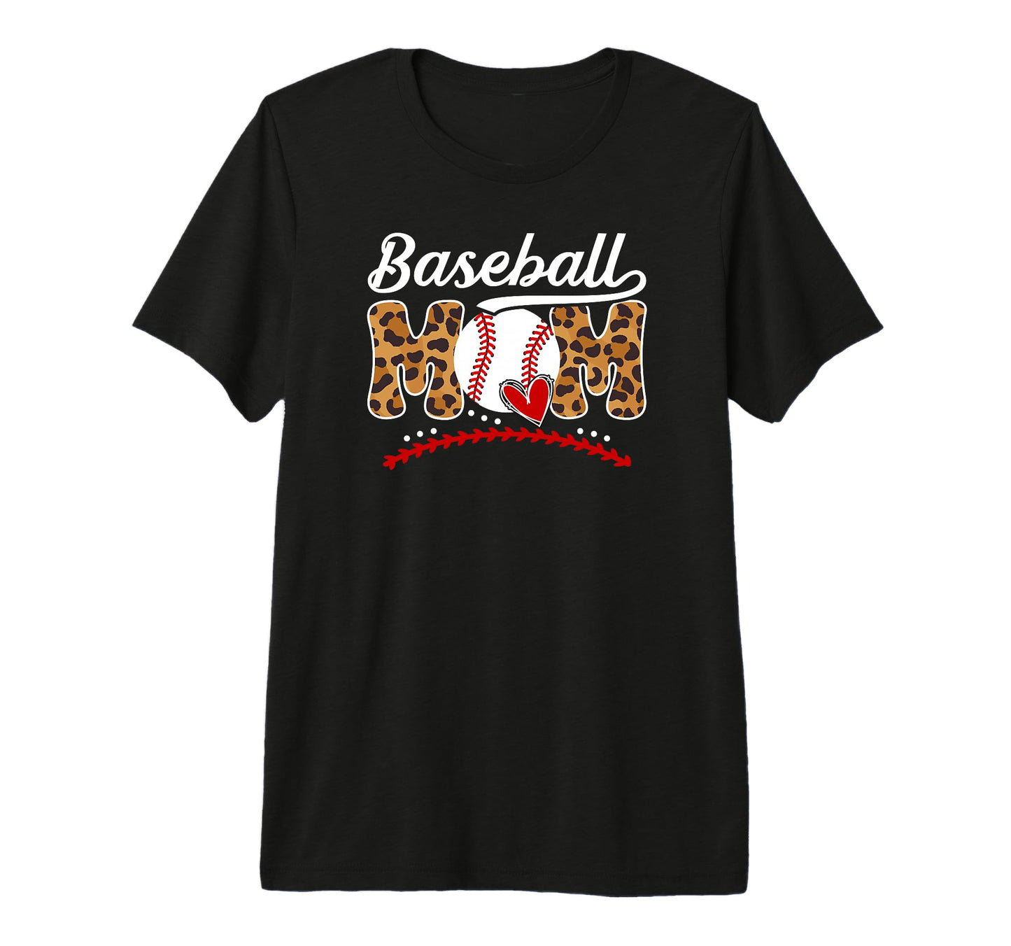 Baseball Mom Leopard Mom Baseball Player T-Shirt - Graphic Print Unisex - T-Shirt, Sweatshirt, Hoodie