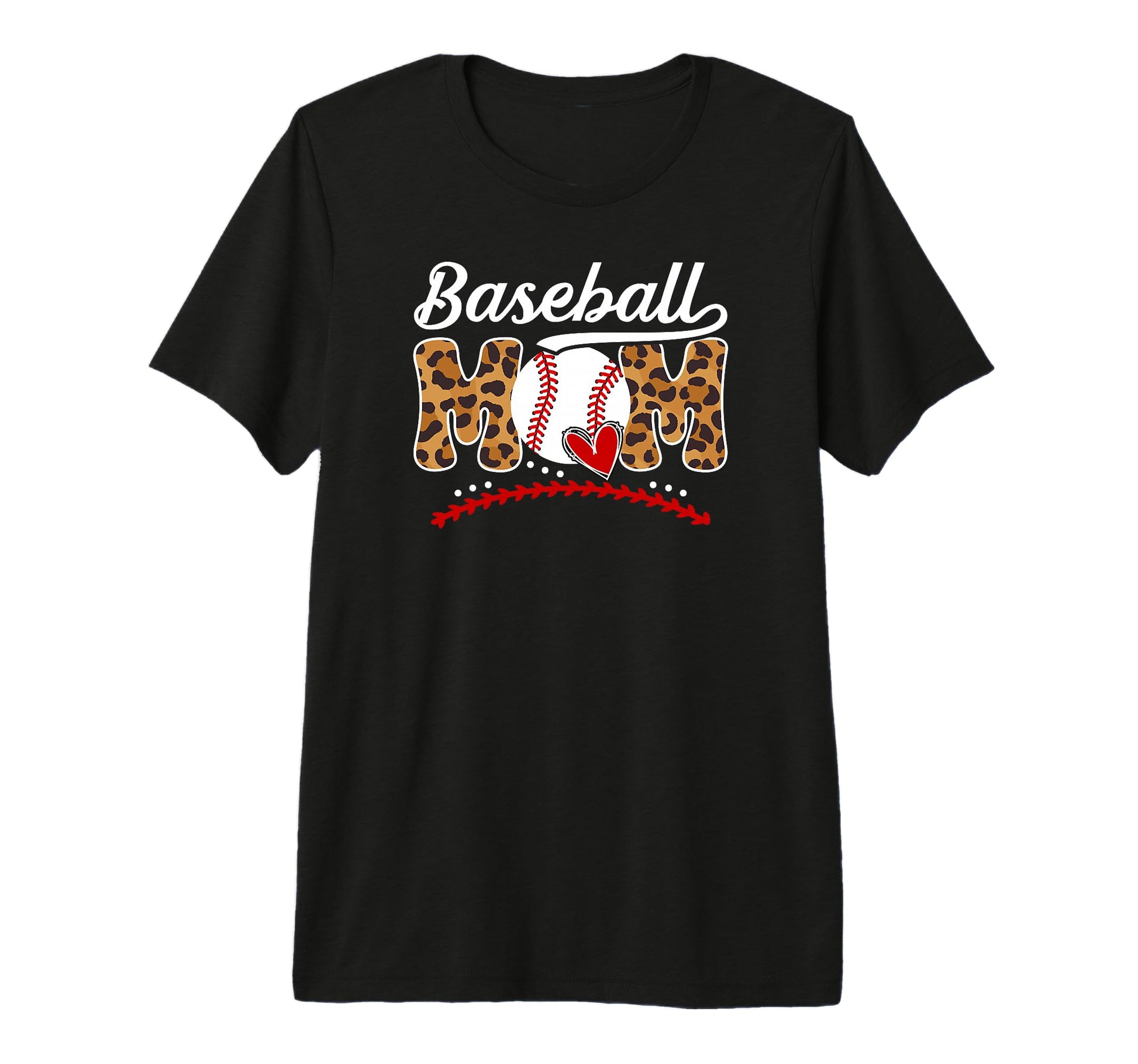 Baseball Mom Leopard Mom Baseball Player T-Shirt - Graphic Print Unisex - T-Shirt, Sweatshirt, Hoodie