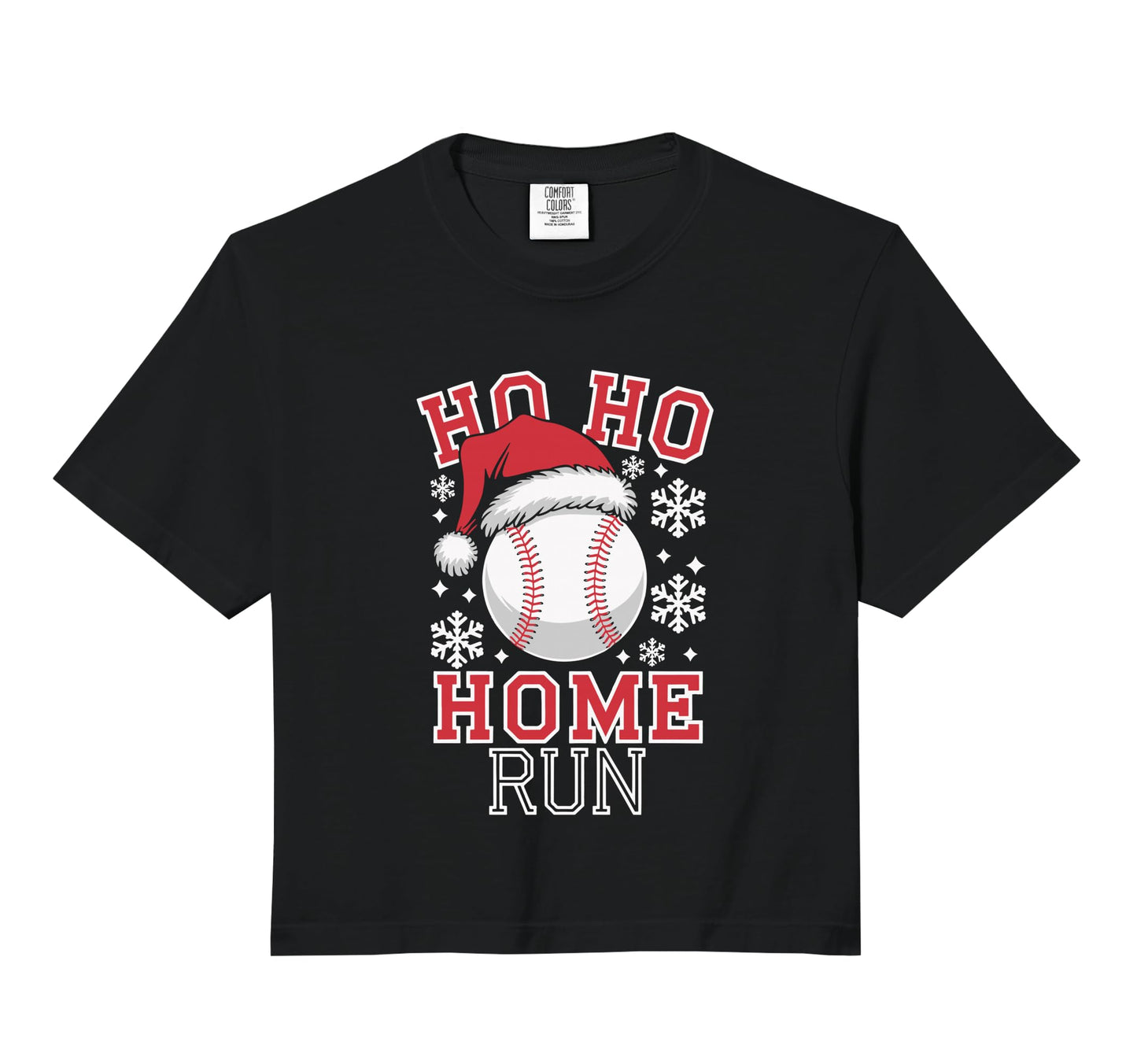 Ho Ho Home Run Comfort Colors Crop Sweatshirt - Novelty Apparel for Adults - T-Shirt, Sweatshirt, Hoodie