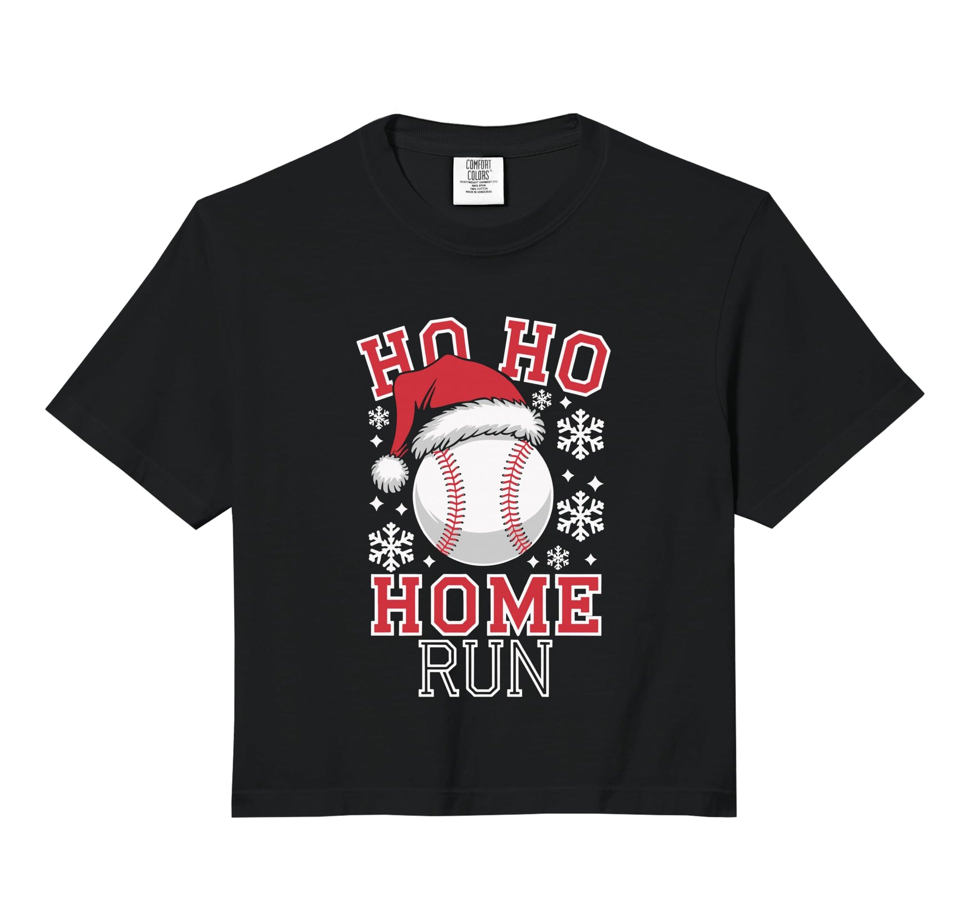 Ho Ho Home Run Comfort Colors Crop Sweatshirt - Novelty Apparel for Adults - T-Shirt, Sweatshirt, Hoodie