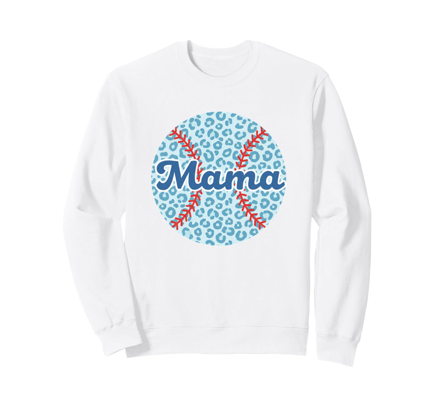 Mama Leopard Baseball Mom Circle Sweatshirt - Streetwear Style Unisex - T-Shirt, Sweatshirt, Hoodie
