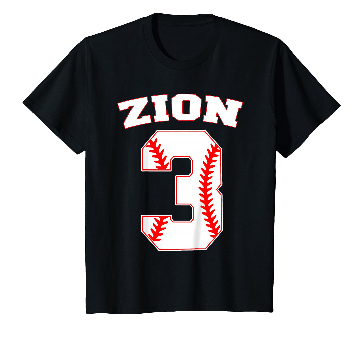 Zion Baseball Name Three Years 3Rd T-Shirt - Fun Novelty Design Unisex - T-Shirt, Sweatshirt, Hoodie