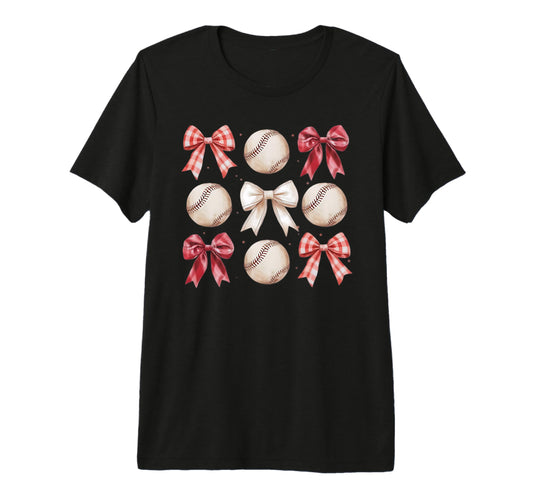 Baseball Coquette Bow Mom Sister Tri T-Shirt - Trendy Graphic Men Women - T-Shirt, Sweatshirt, Hoodie