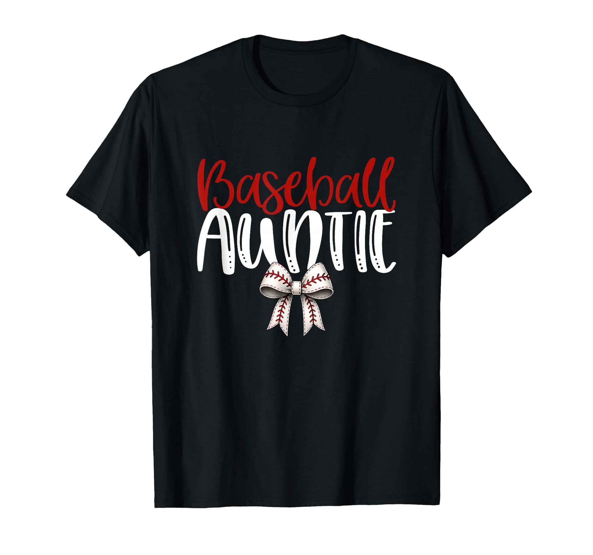 Baseball Auntie Coquette Bow Game Day T-Shirt - Graphic Print Men Women - T-Shirt, Sweatshirt, Hoodie