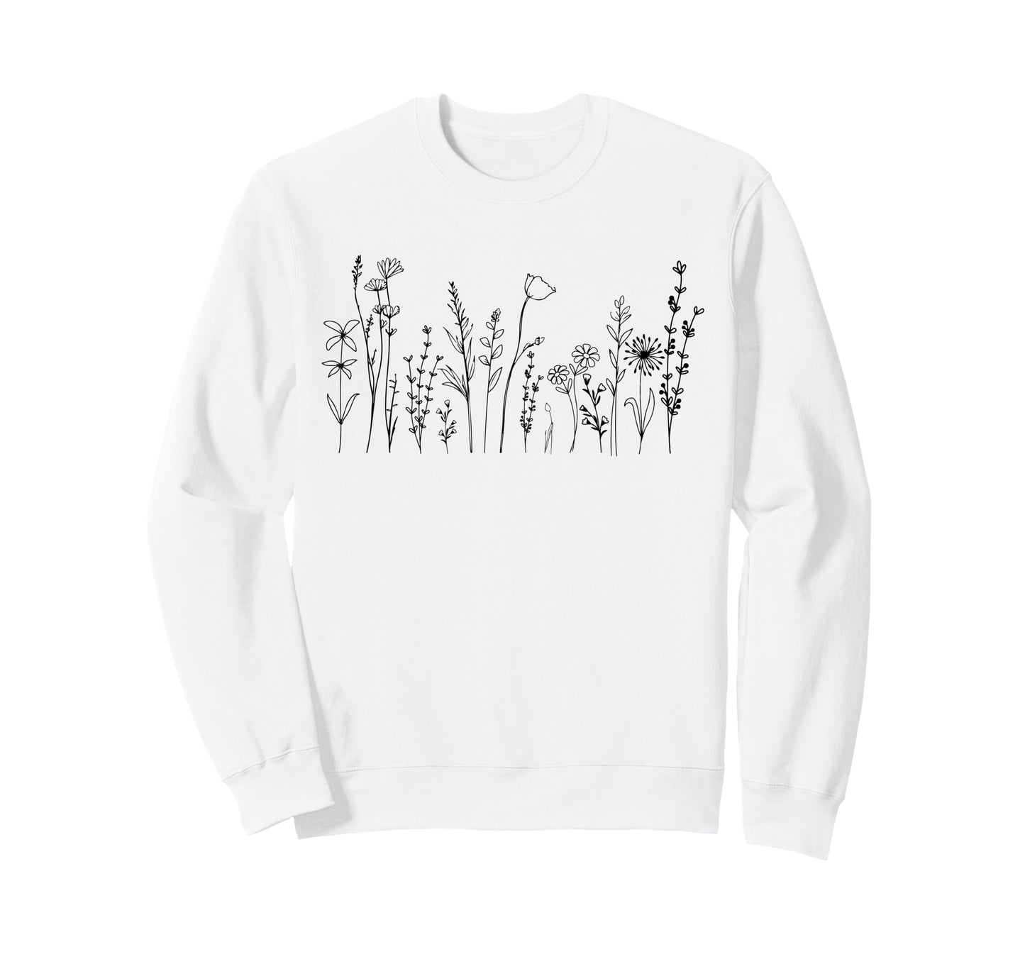 Flower Wildflower Floral Gardening Sweatshirt - Minimalist Print Unisex - T-Shirt, Sweatshirt, Hoodie