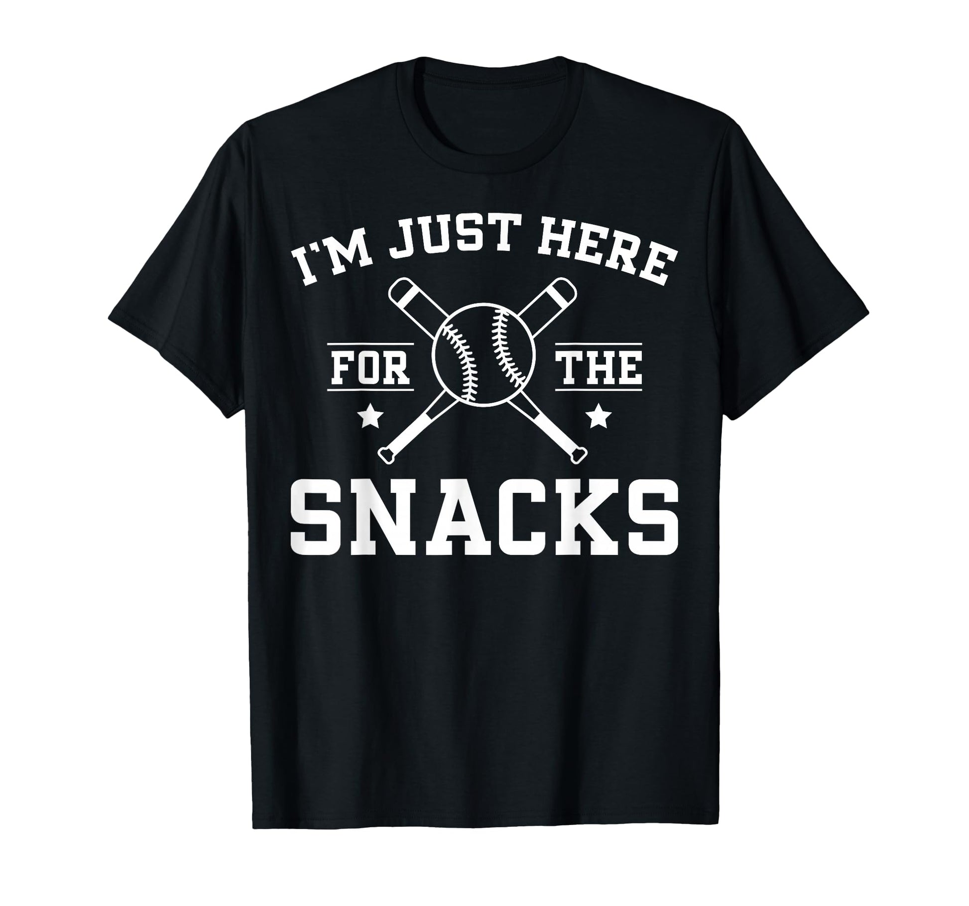Im Just Here Snacks Funny Baseball T-Shirt - Trendy Graphic Unisex - T-Shirt, Sweatshirt, Hoodie