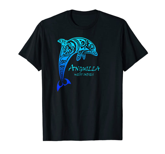 Anguilla West Indies Tribal Dolphin T-Shirt - Custom Art Print for Adults - T-Shirt, Sweatshirt, Hoodie