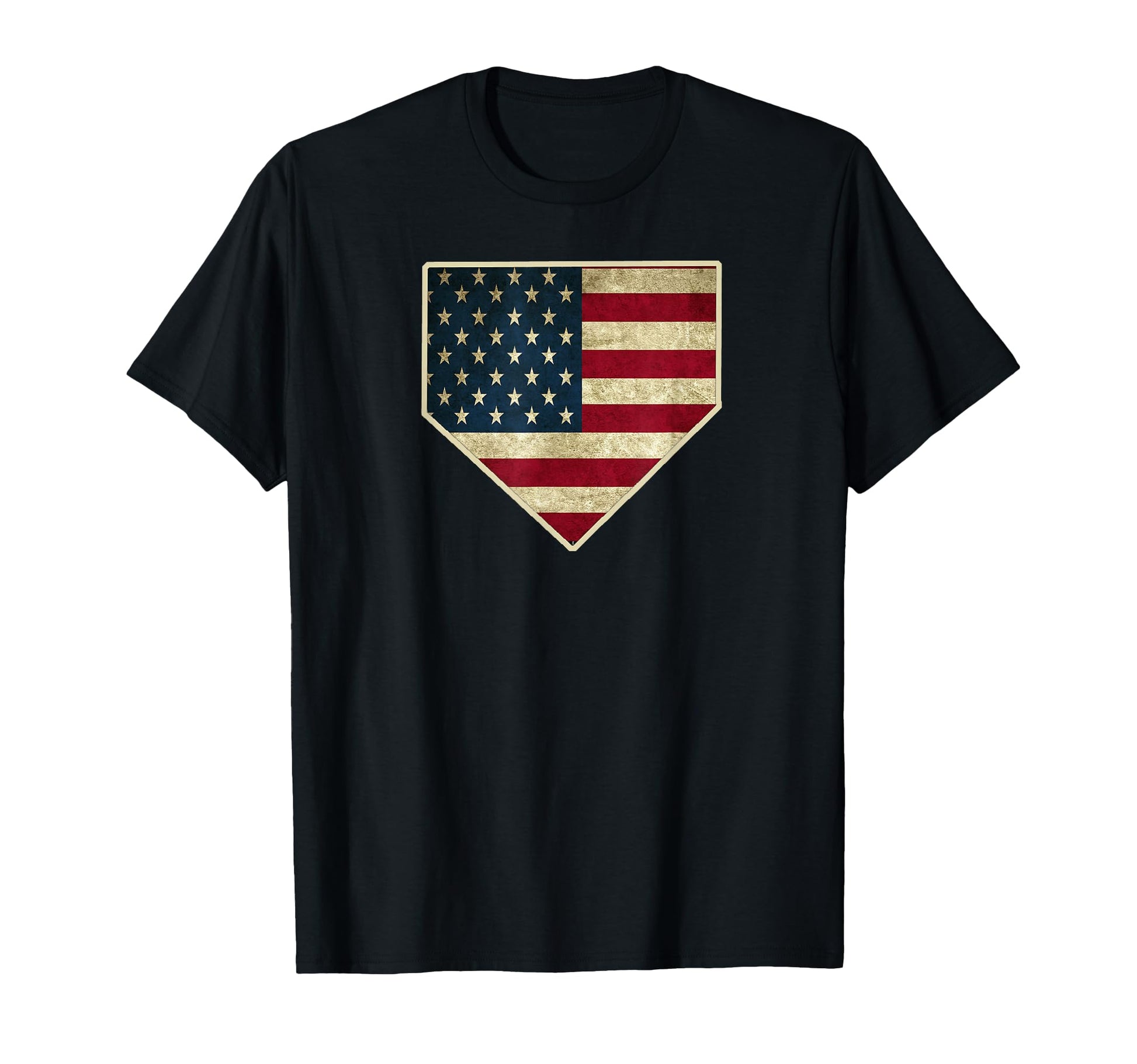American Flag Baseball Home Plate T-Shirt - Trendy Graphic for Adults - T-Shirt, Sweatshirt, Hoodie