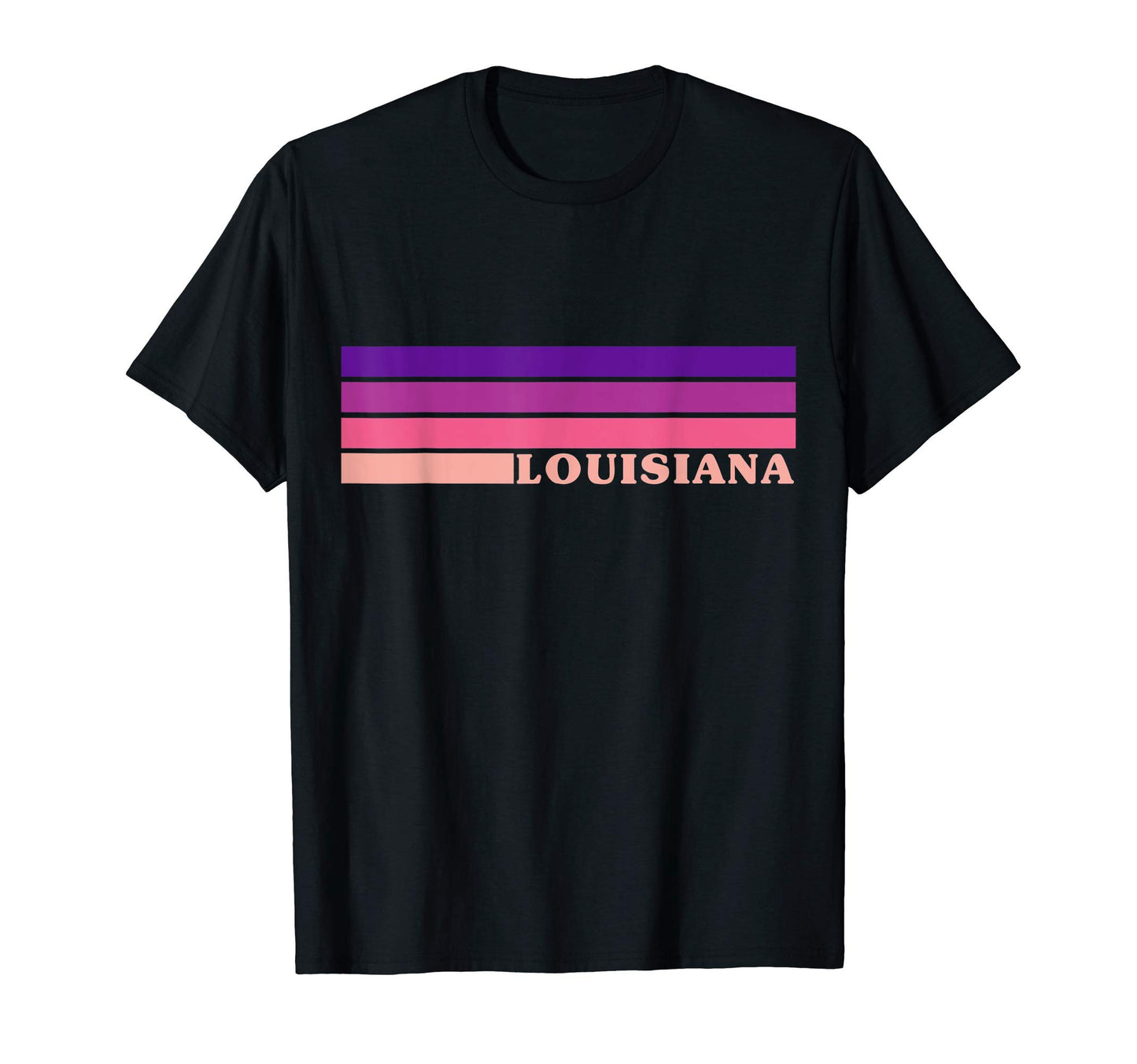 State Louisiana Colorful 70S Stripes T-Shirt - Custom Art Print for Adults - T-Shirt, Sweatshirt, Hoodie