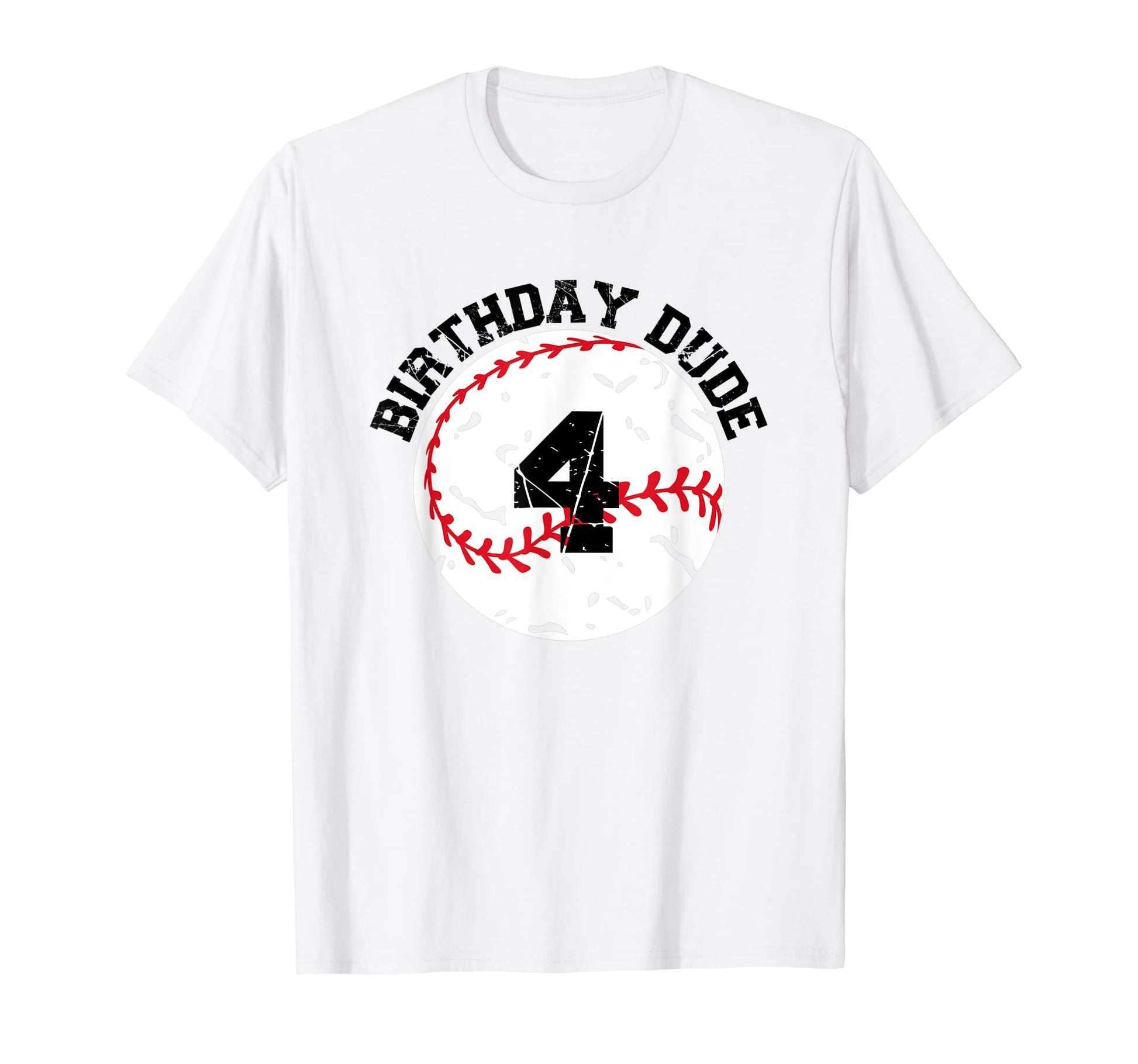 4 Year Old 4Th Birthday Dude Baseball T-Shirt - Novelty Apparel for Adults - T-Shirt, Sweatshirt, Hoodie