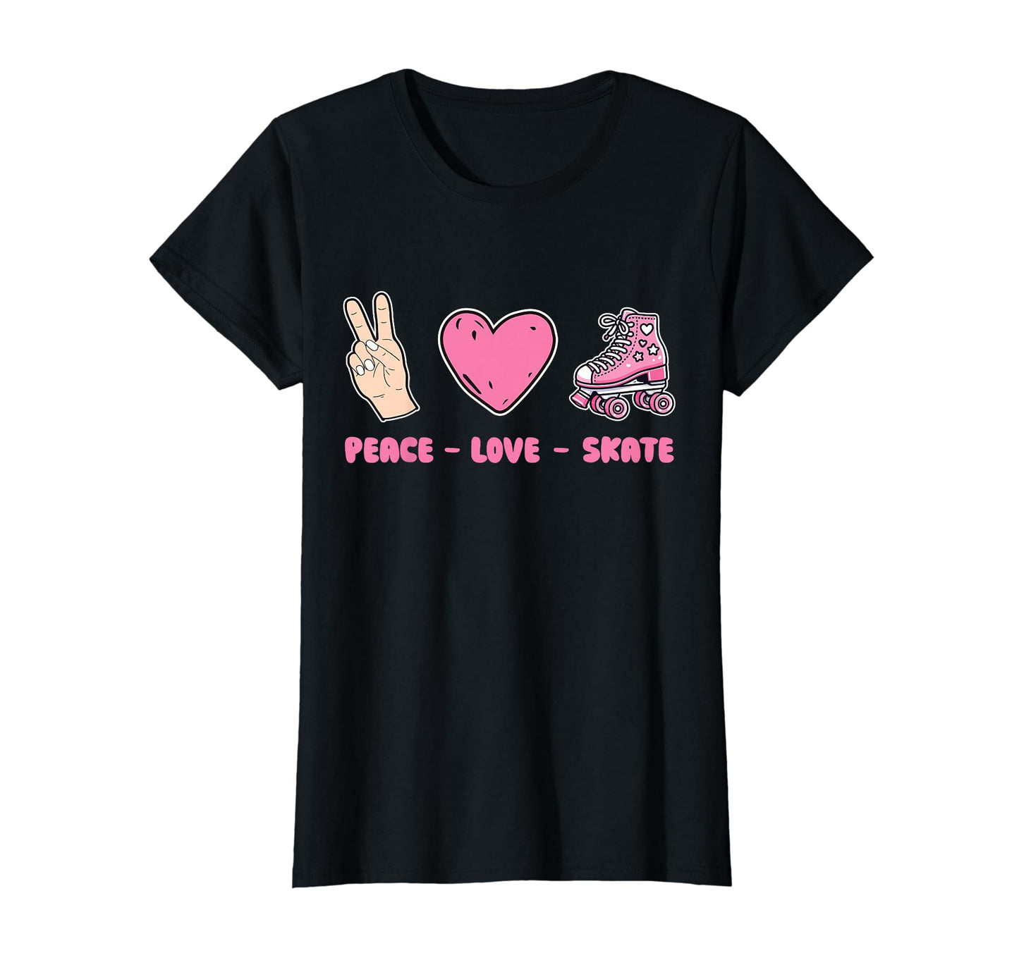 Peace Love Skate Roller Skates T-Shirt - Minimalist Print Unisex - T-Shirt, Sweatshirt, Hoodie