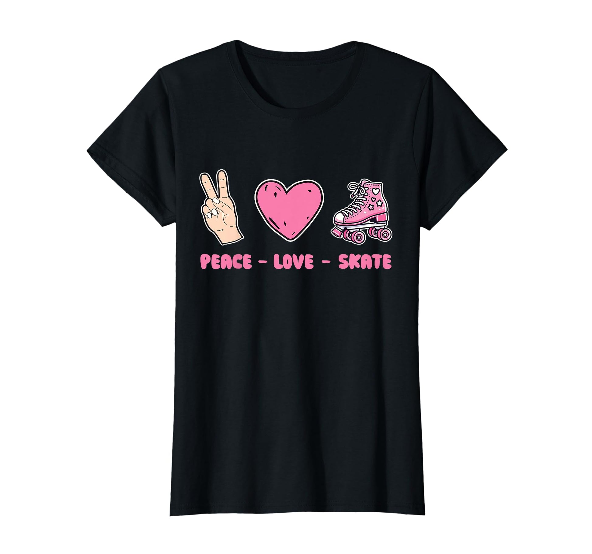Peace Love Skate Roller Skates T-Shirt - Minimalist Print Unisex - T-Shirt, Sweatshirt, Hoodie