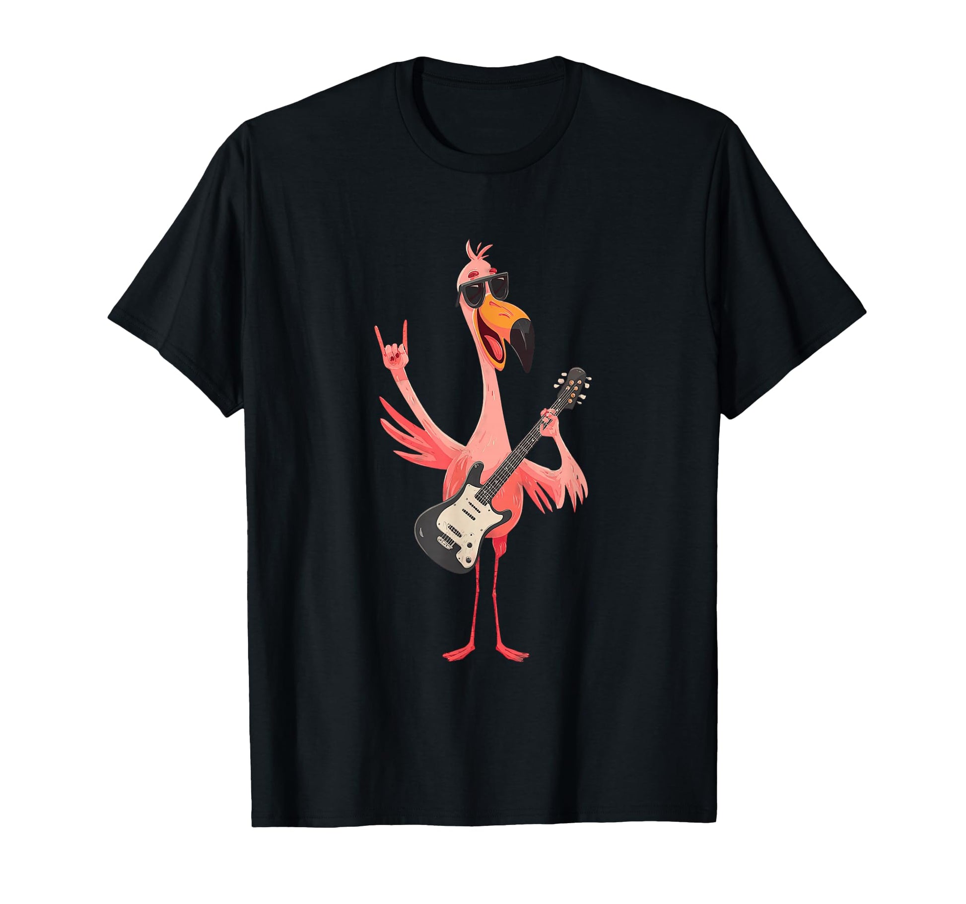 Flamingo Rock Music Funny Bird Quirky T-Shirt - Novelty Apparel Men Women - T-Shirt, Sweatshirt, Hoodie