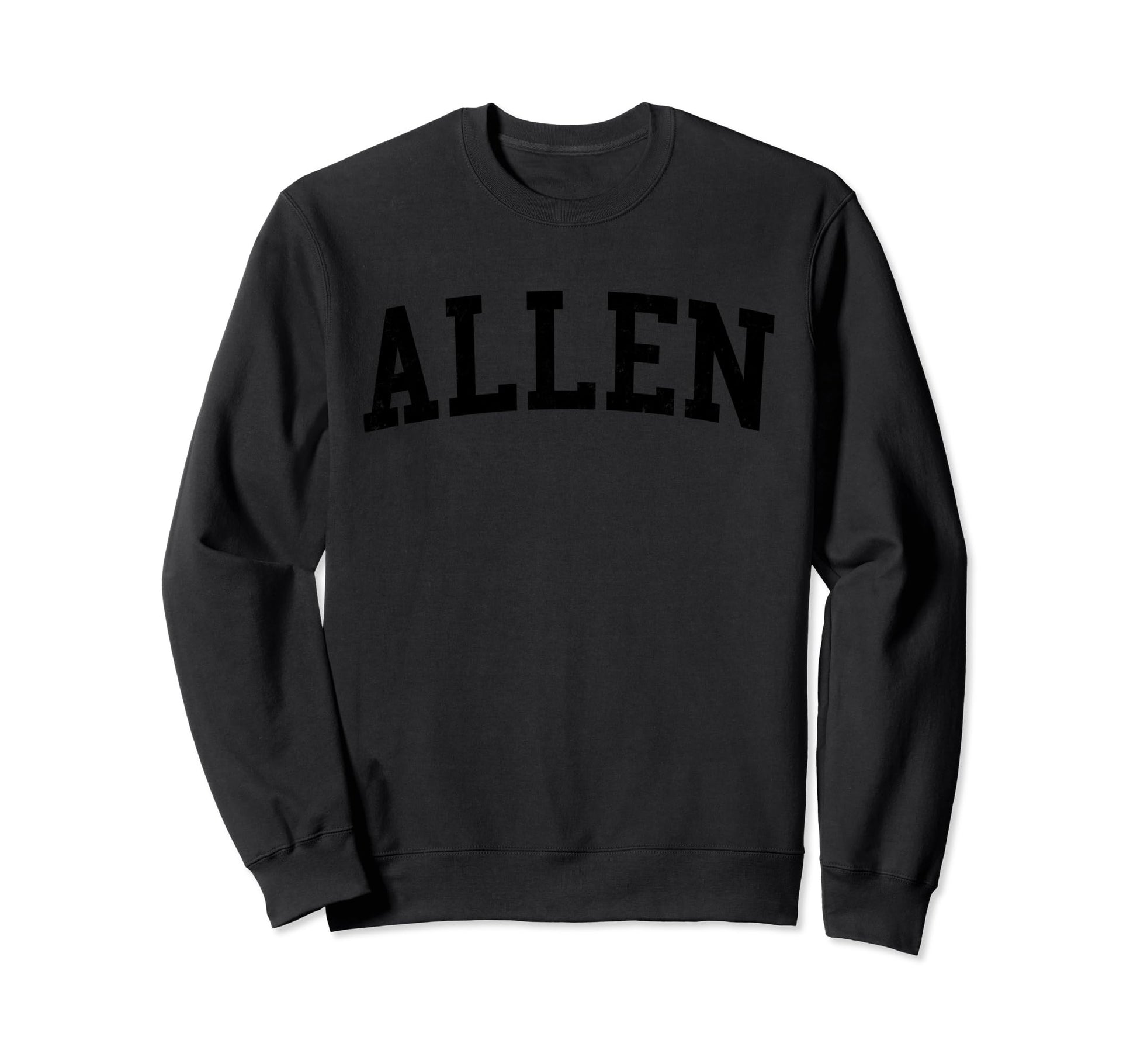 Allen Tx Distressed Black Varsity Sweatshirt - Streetwear Style Unisex - T-Shirt, Sweatshirt, Hoodie