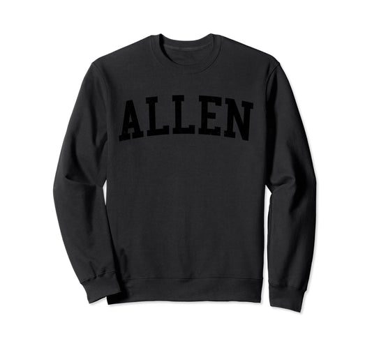 Allen Tx Distressed Black Varsity Sweatshirt - Streetwear Style Unisex - T-Shirt, Sweatshirt, Hoodie