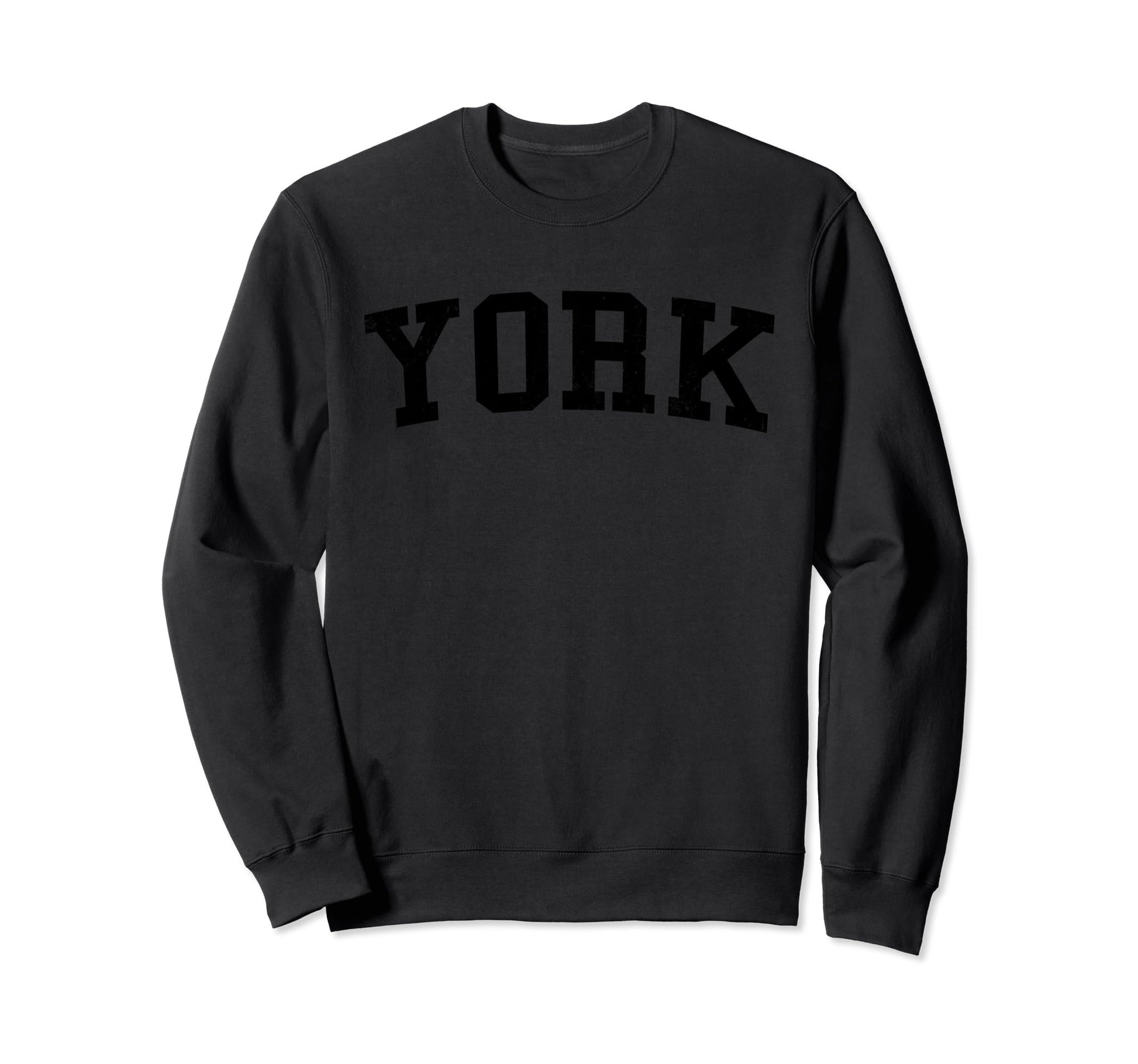 York Pa Distressed Black Varsity Sweatshirt - Trendy Graphic Unisex - T-Shirt, Sweatshirt, Hoodie
