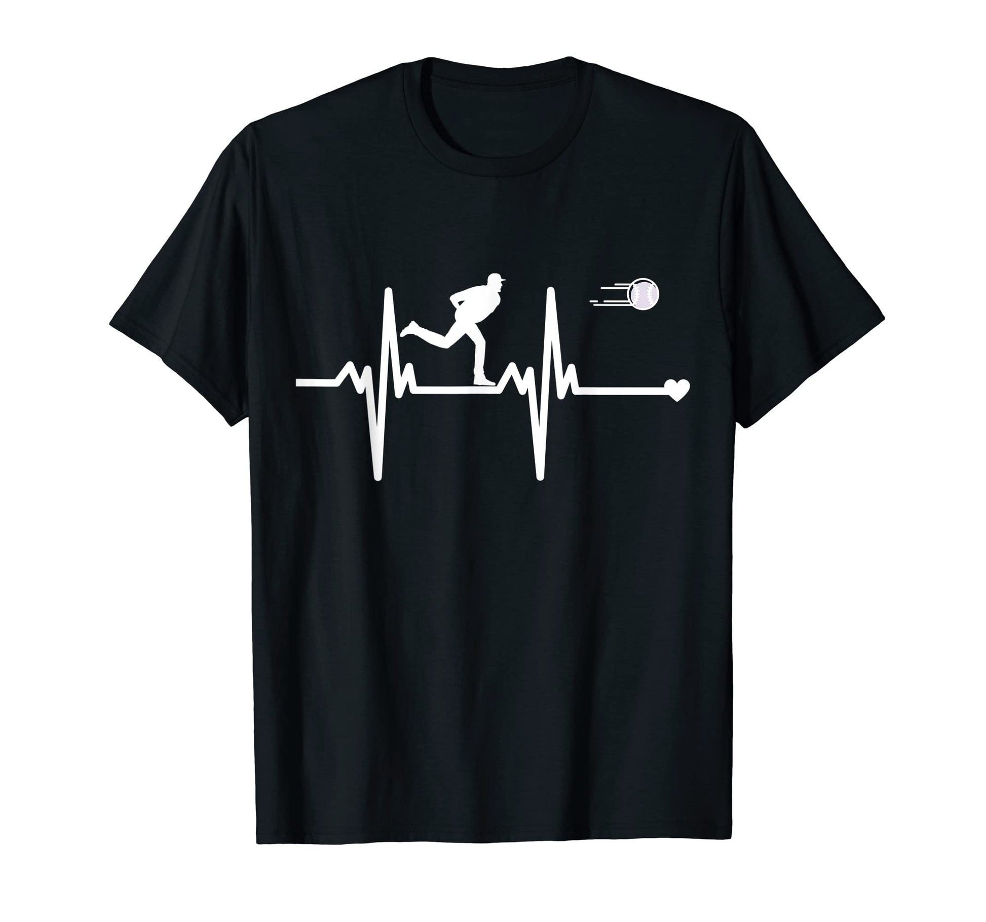 Baseball Heartbeat Pulse Players And Fans T-Shirt - Graphic Print Men Women - T-Shirt, Sweatshirt, Hoodie