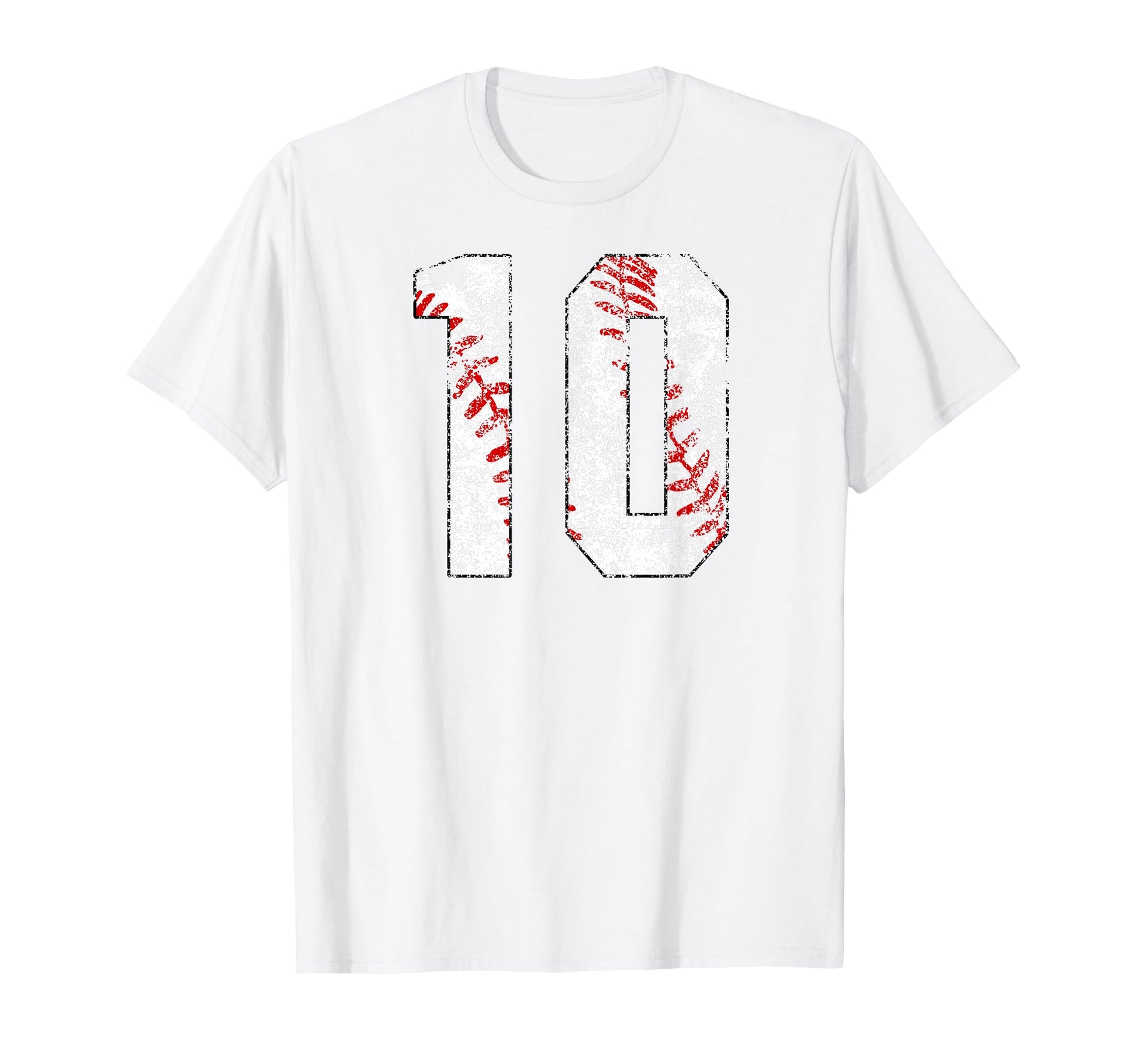 Distressed Baseball Number 10 Jersey T-Shirt - Minimalist Print Men Women - T-Shirt, Sweatshirt, Hoodie