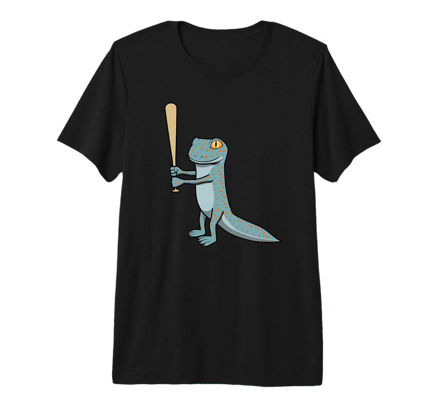 Gecko Baseball Player Reptile Tri T-Shirt - Minimalist Print for Adults - T-Shirt, Sweatshirt, Hoodie