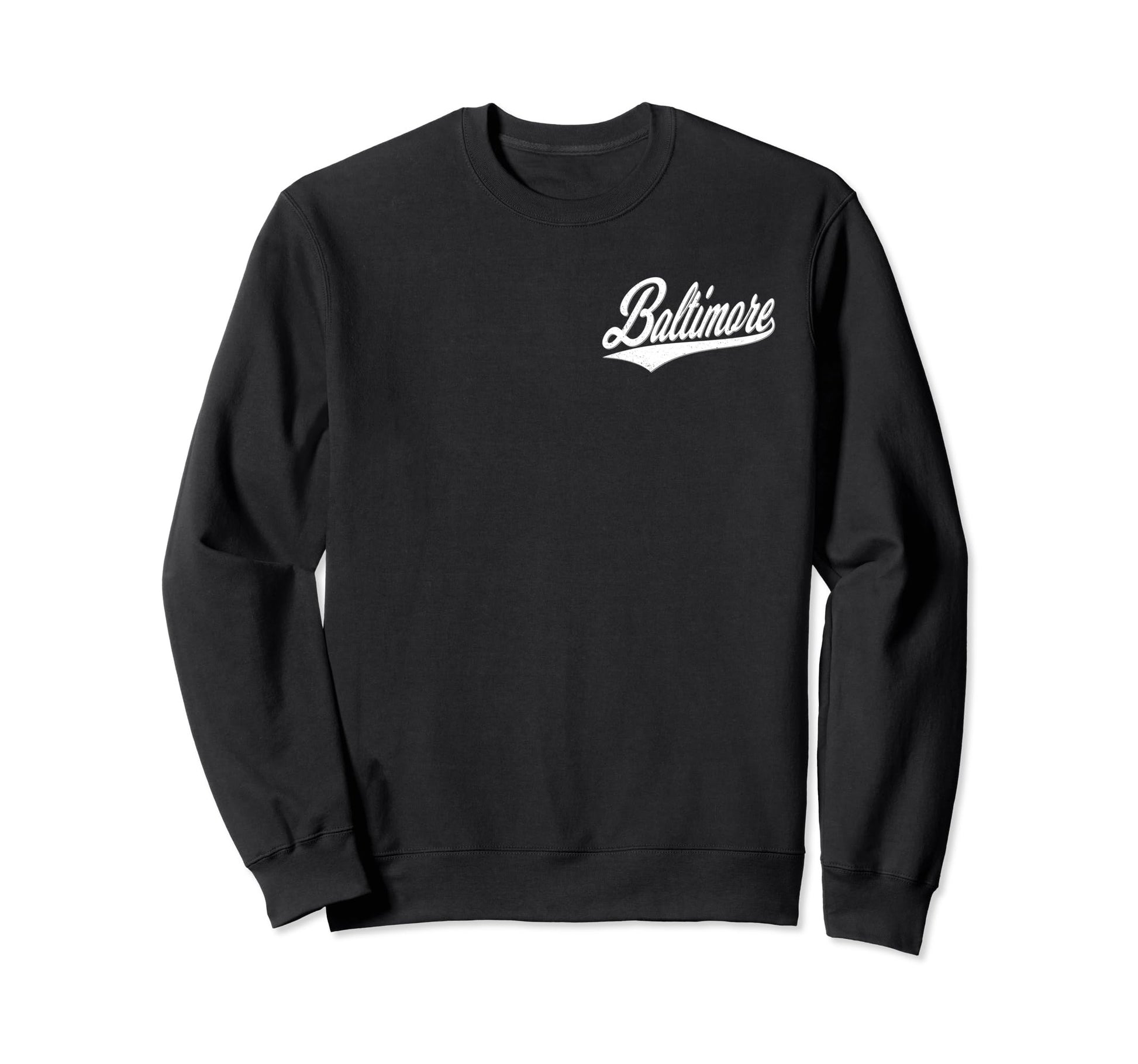 Baltimore Maryland Varsity Script Sweatshirt - Graphic Print for Adults - T-Shirt, Sweatshirt, Hoodie