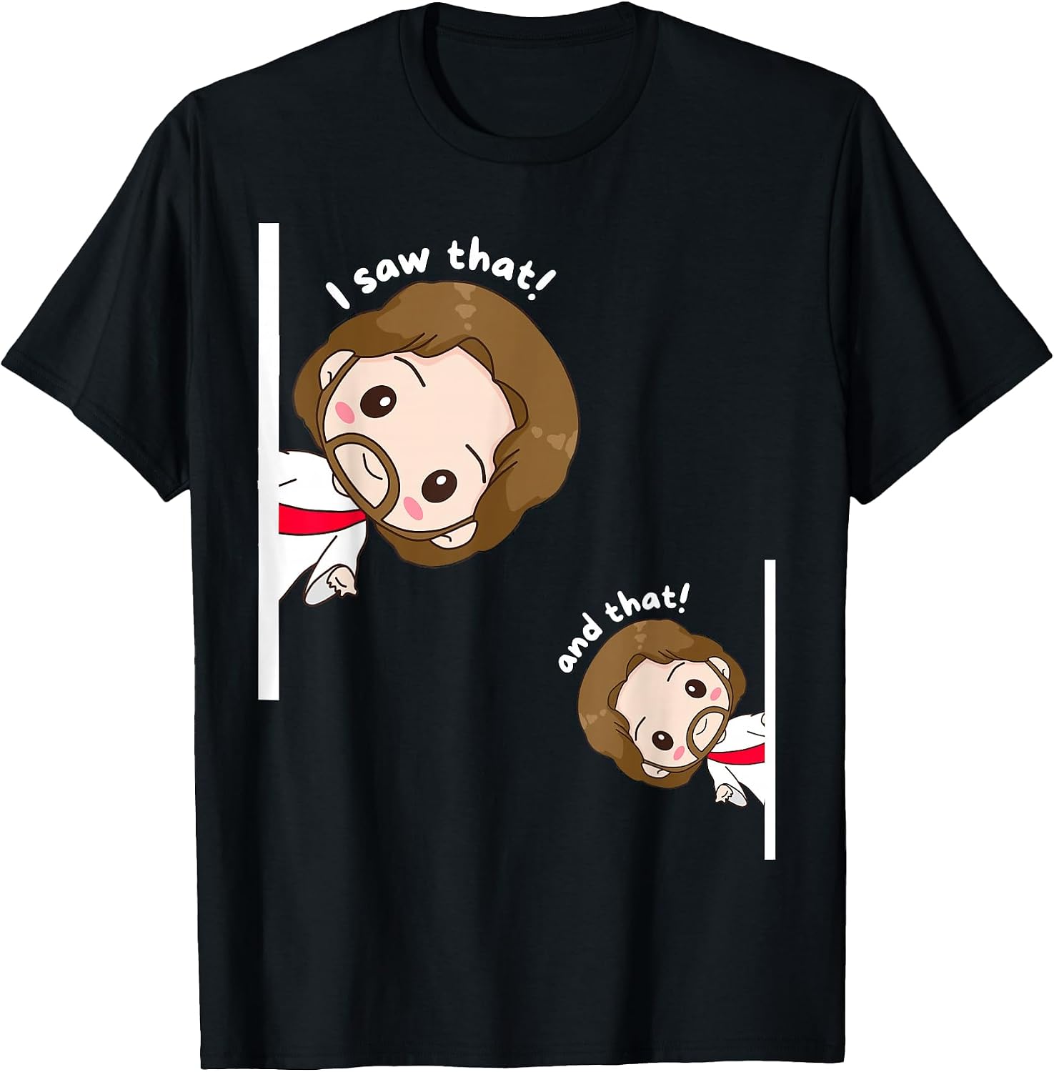 Retro Christian Joke God Is Watching church Men - Adult & Kids T-Shirts, Sweatshirts & Hoodies apparel design preview 1