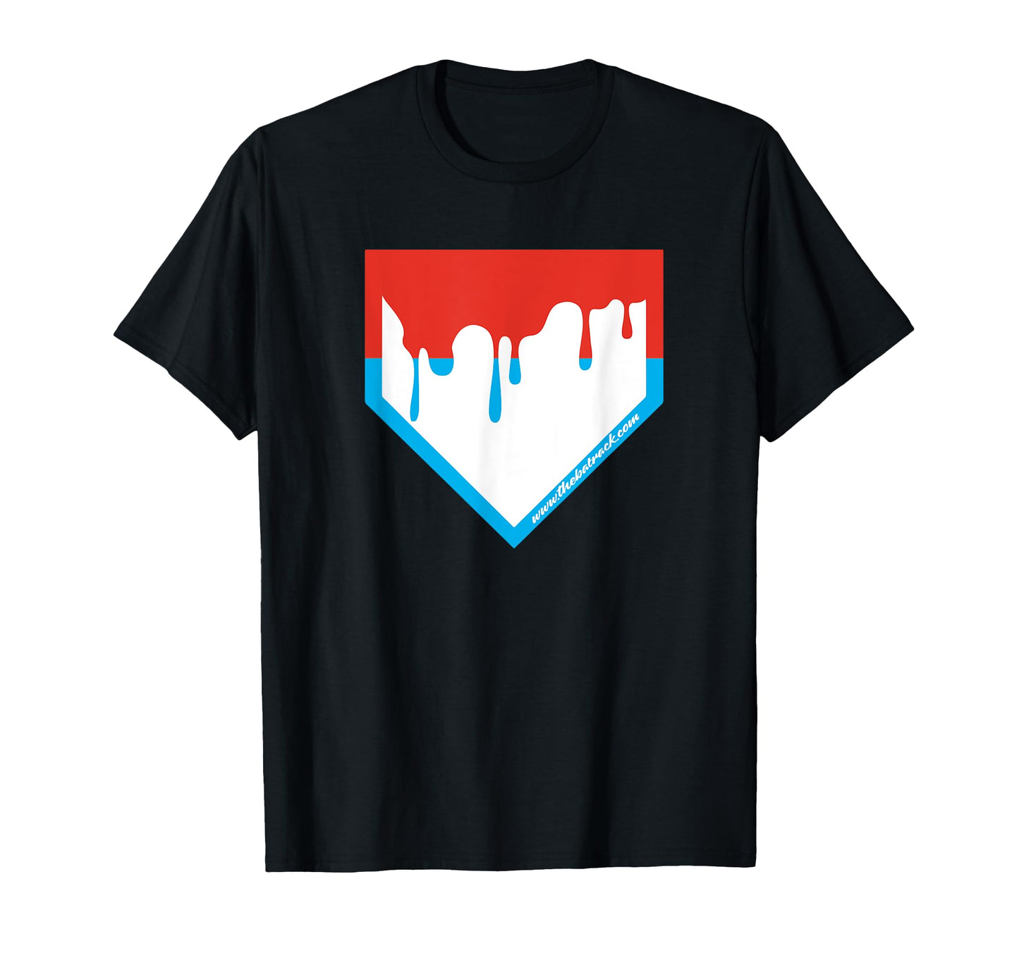 Baseball Home Plate Drip Red T-Shirt - Casual Everyday Wear Men Women - T-Shirt, Sweatshirt, Hoodie