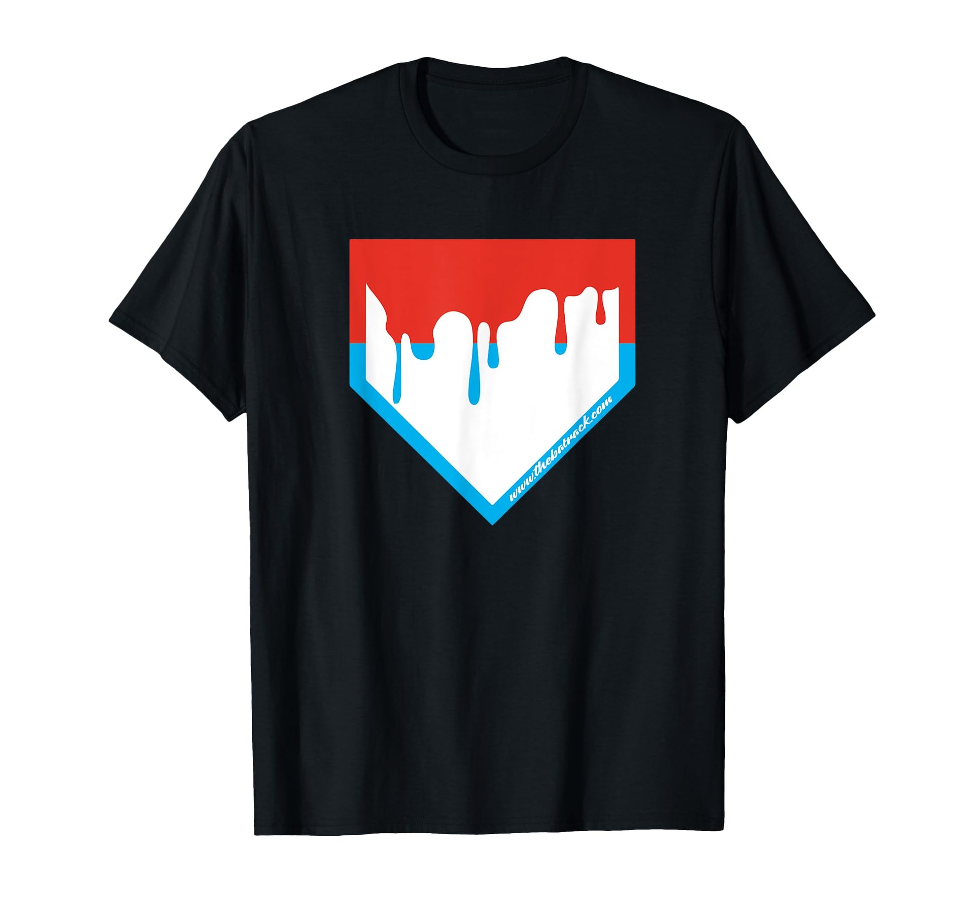 Baseball Home Plate Drip Red T-Shirt - Casual Everyday Wear Men Women - T-Shirt, Sweatshirt, Hoodie