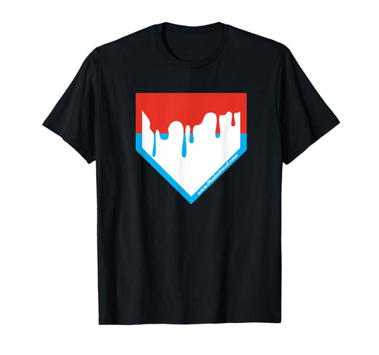 Baseball Home Plate Drip Red T-Shirt - Casual Everyday Wear Men Women - T-Shirt, Sweatshirt, Hoodie