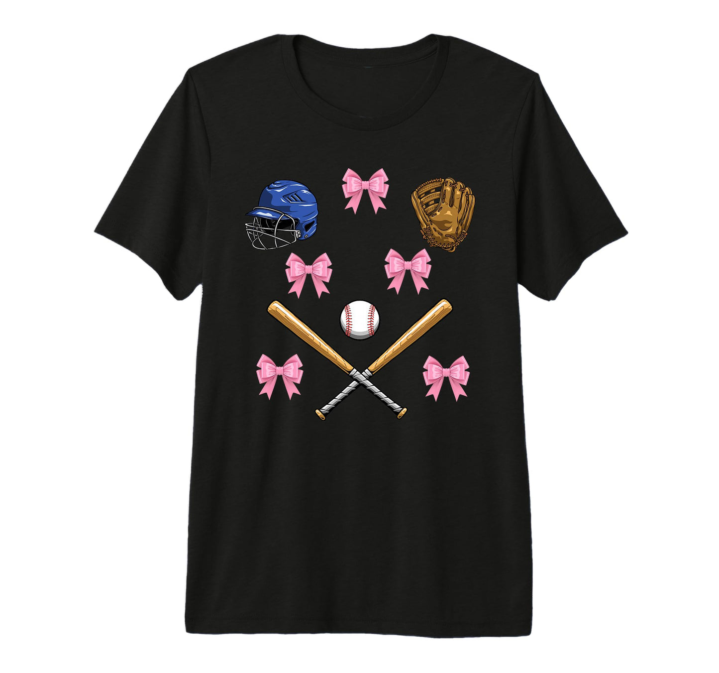Baseball Bow Baseball Mom Mothers Day T-Shirt - Unique Graphic Men Women - T-Shirt, Sweatshirt, Hoodie