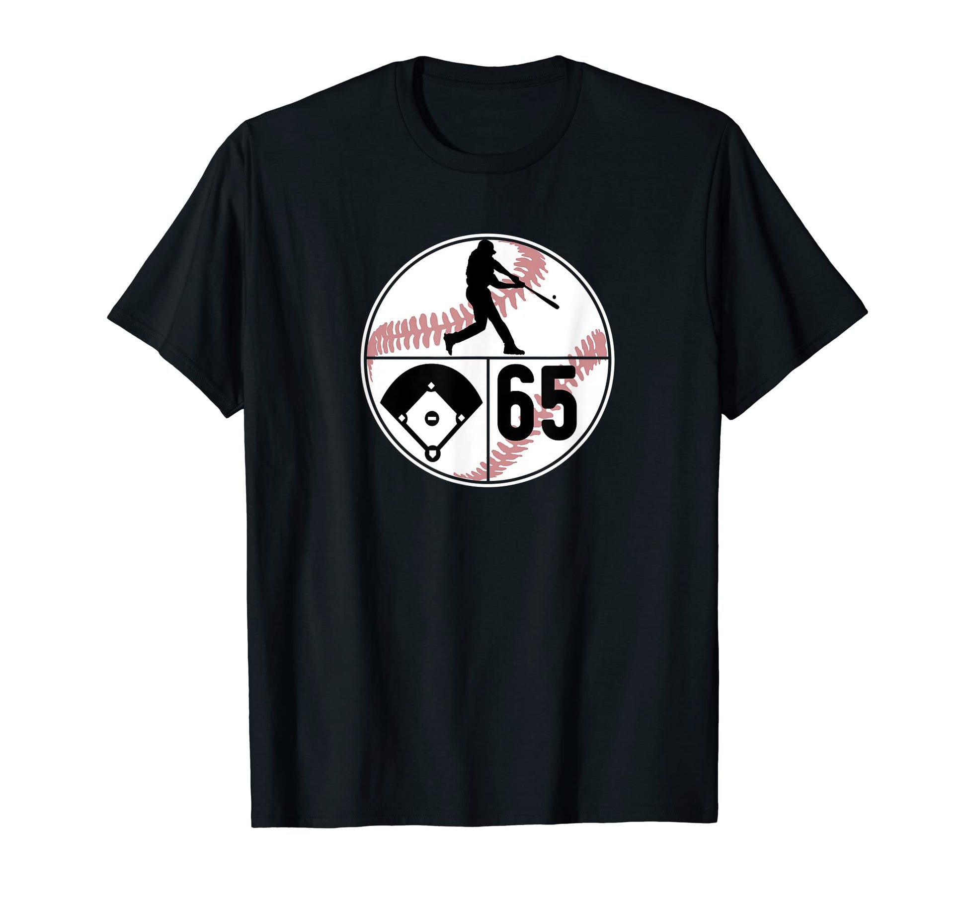 Number 65 65 Player Batter Homerun T-Shirt - Custom Art Print for Adults - T-Shirt, Sweatshirt, Hoodie