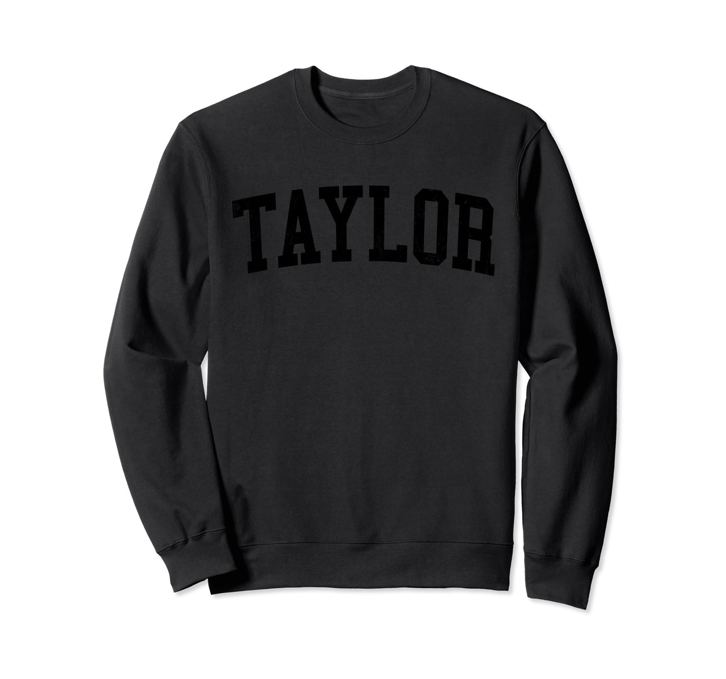 Taylor Mi Distressed Black Varsity Sweatshirt - Minimalist Print Men Women - T-Shirt, Sweatshirt, Hoodie