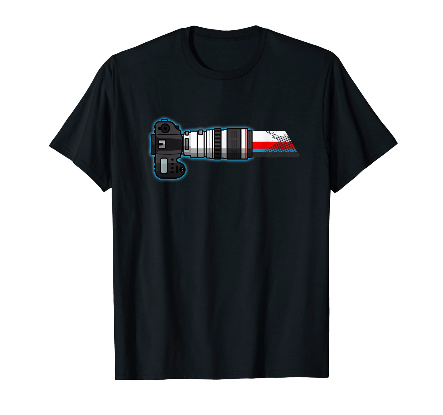 Dslr Camera Stripe Photography T-Shirt - Fun Novelty Design for Adults - T-Shirt, Sweatshirt, Hoodie