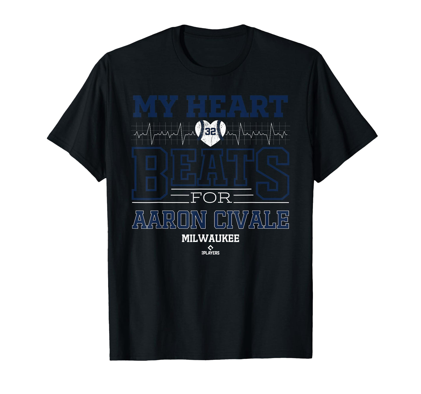 My Heart Beats Aaron Civale Milwaukee T-Shirt - Graphic Print for Adults - T-Shirt, Sweatshirt, Hoodie