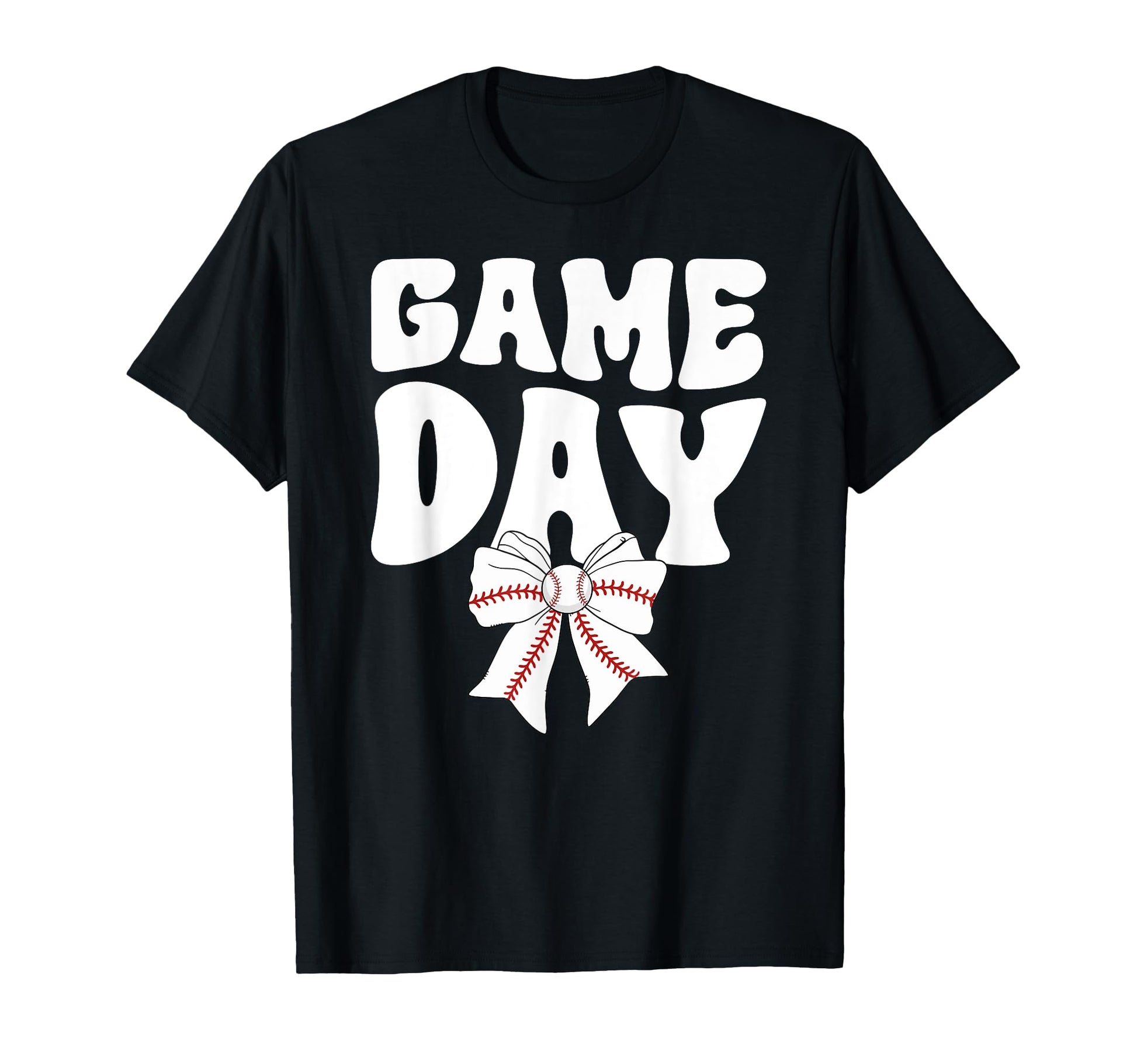 Groovy Baseball Game Day Bow Game T-Shirt - Streetwear Style for Adults - T-Shirt, Sweatshirt, Hoodie