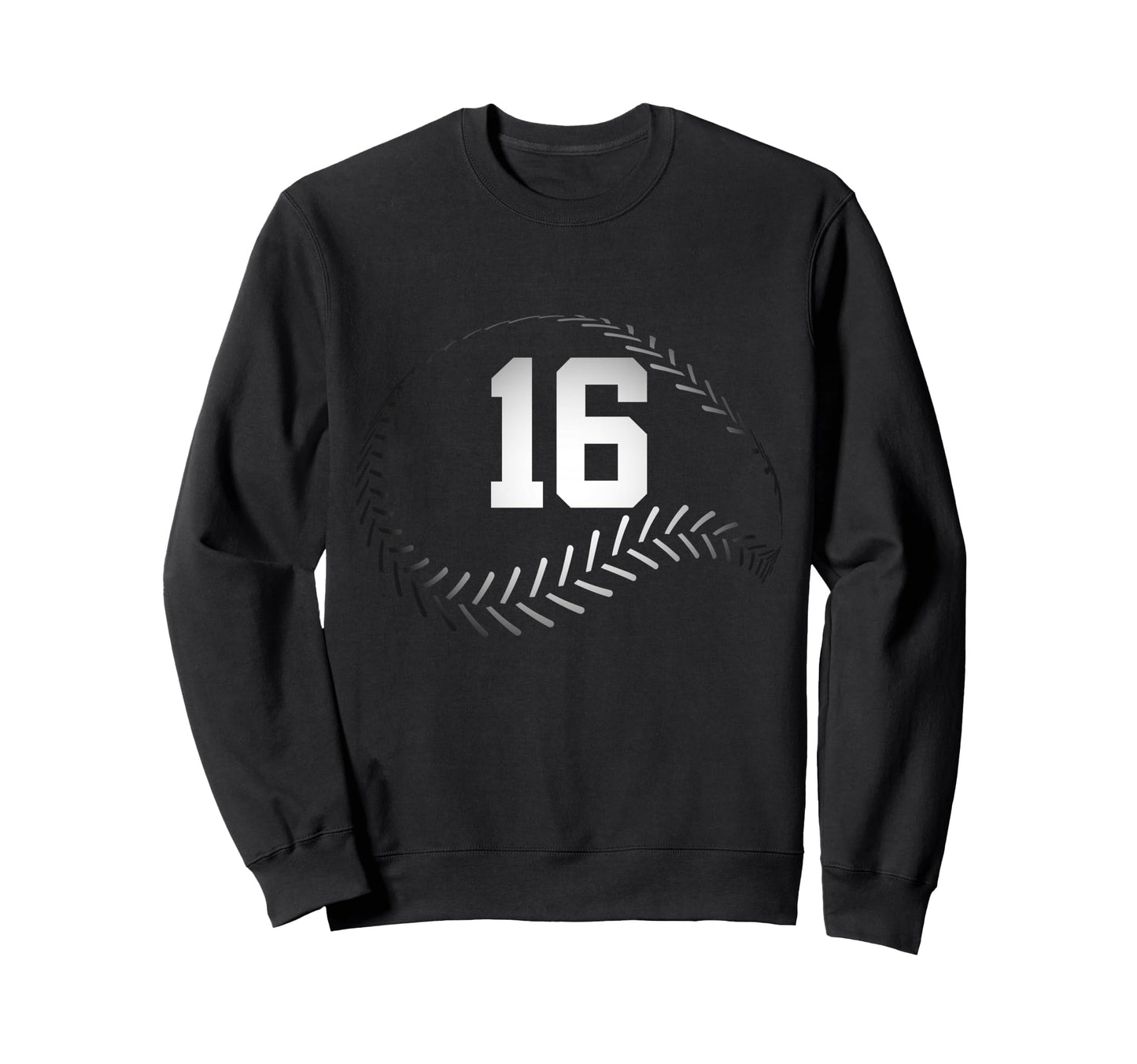 Number 16 Years Baseball 16Th Birthday Sweatshirt - Minimalist Print Unisex - T-Shirt, Sweatshirt, Hoodie