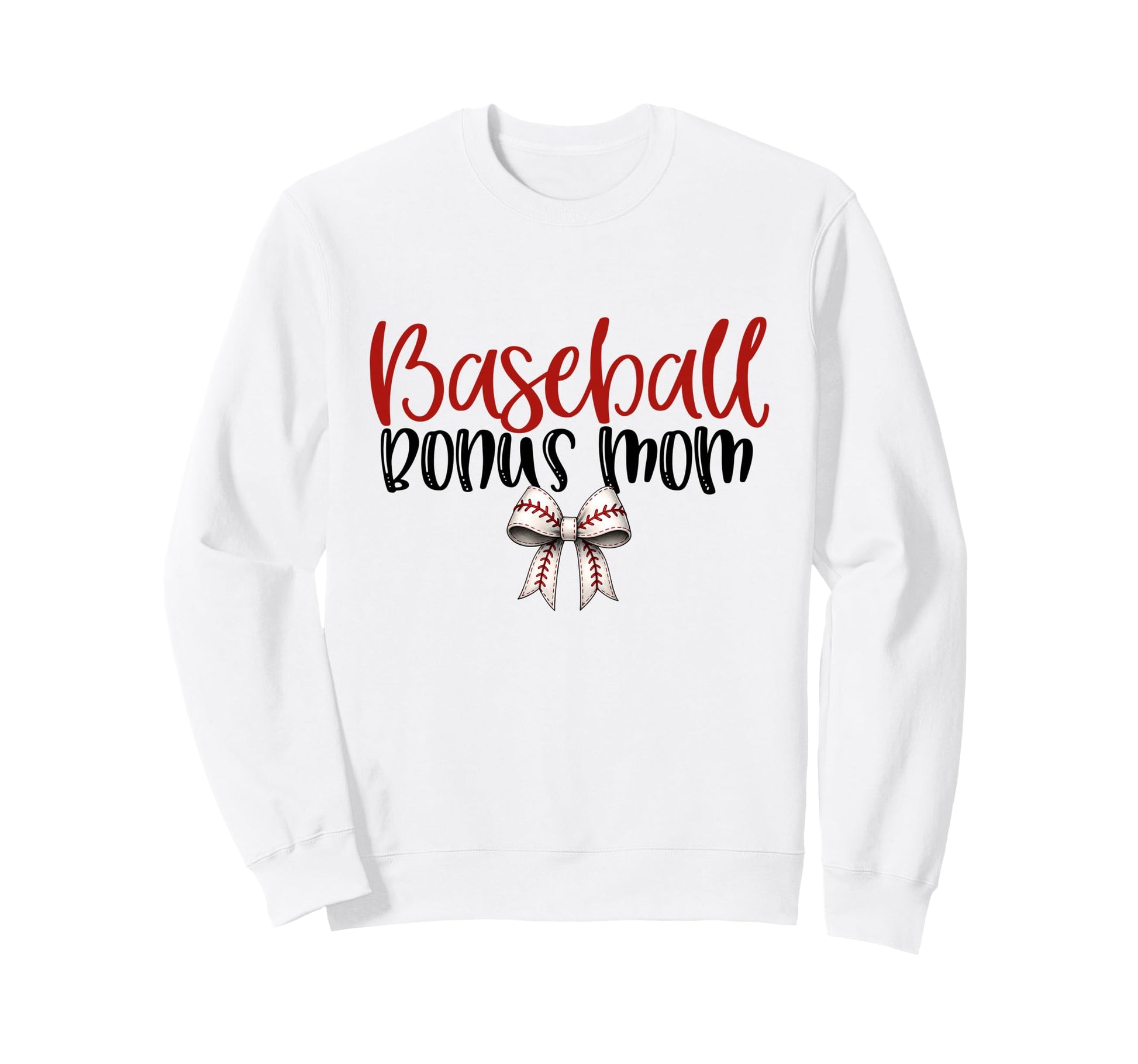 Baseball Bonus Mom Coquette Bow Sweatshirt - Fun Novelty Design for Adults - T-Shirt, Sweatshirt, Hoodie