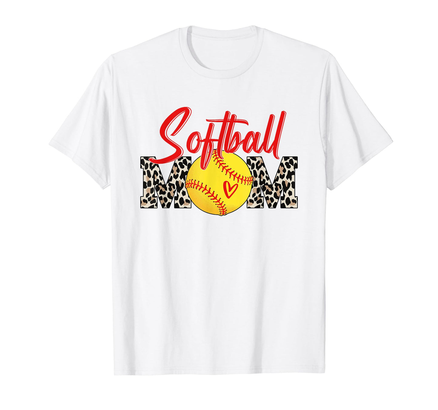 Softball Mom Leopard Funny Softball T-Shirt - Custom Art Print Men Women - T-Shirt, Sweatshirt, Hoodie