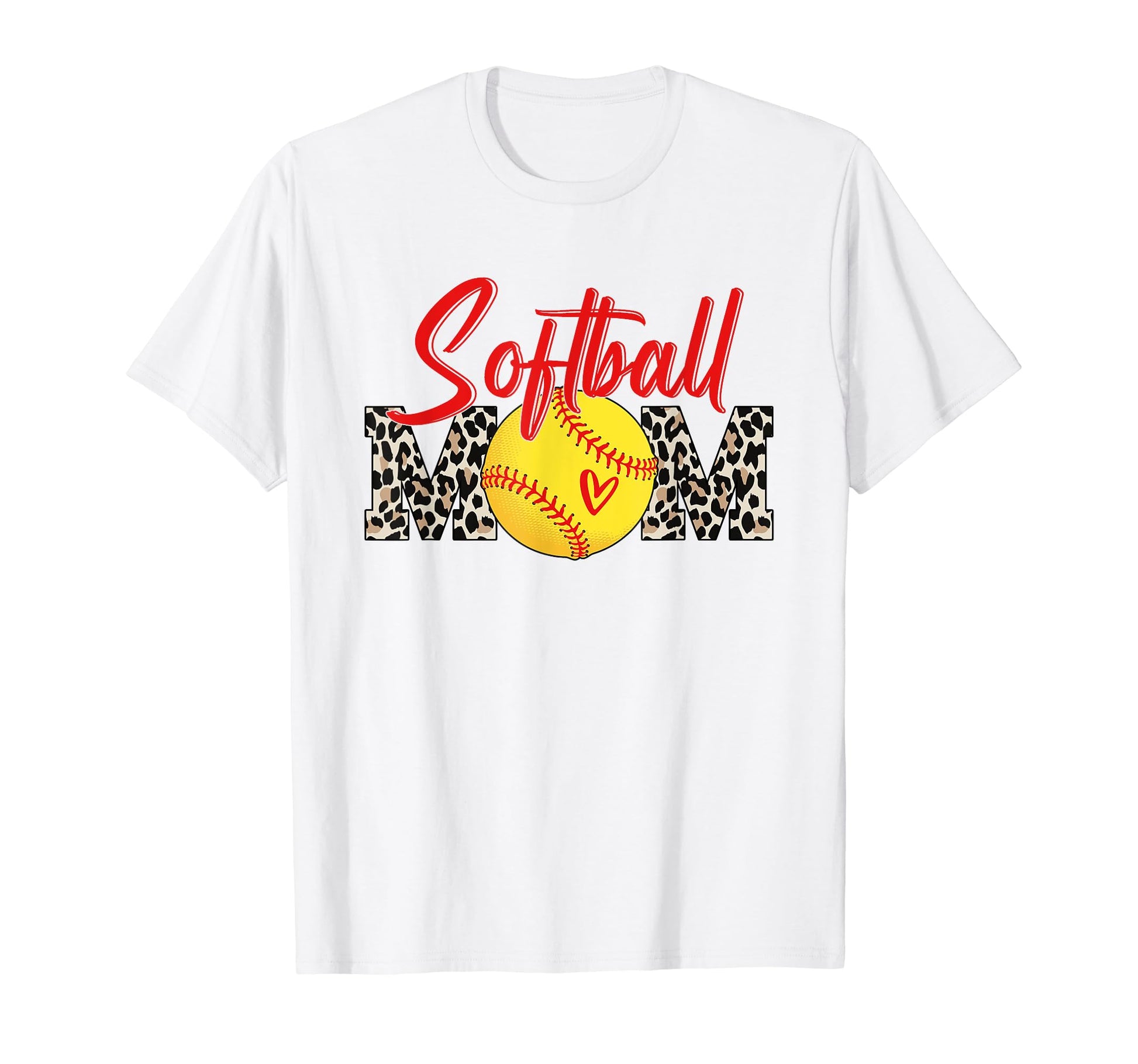 Softball Mom Leopard Funny Softball T-Shirt - Custom Art Print Men Women - T-Shirt, Sweatshirt, Hoodie