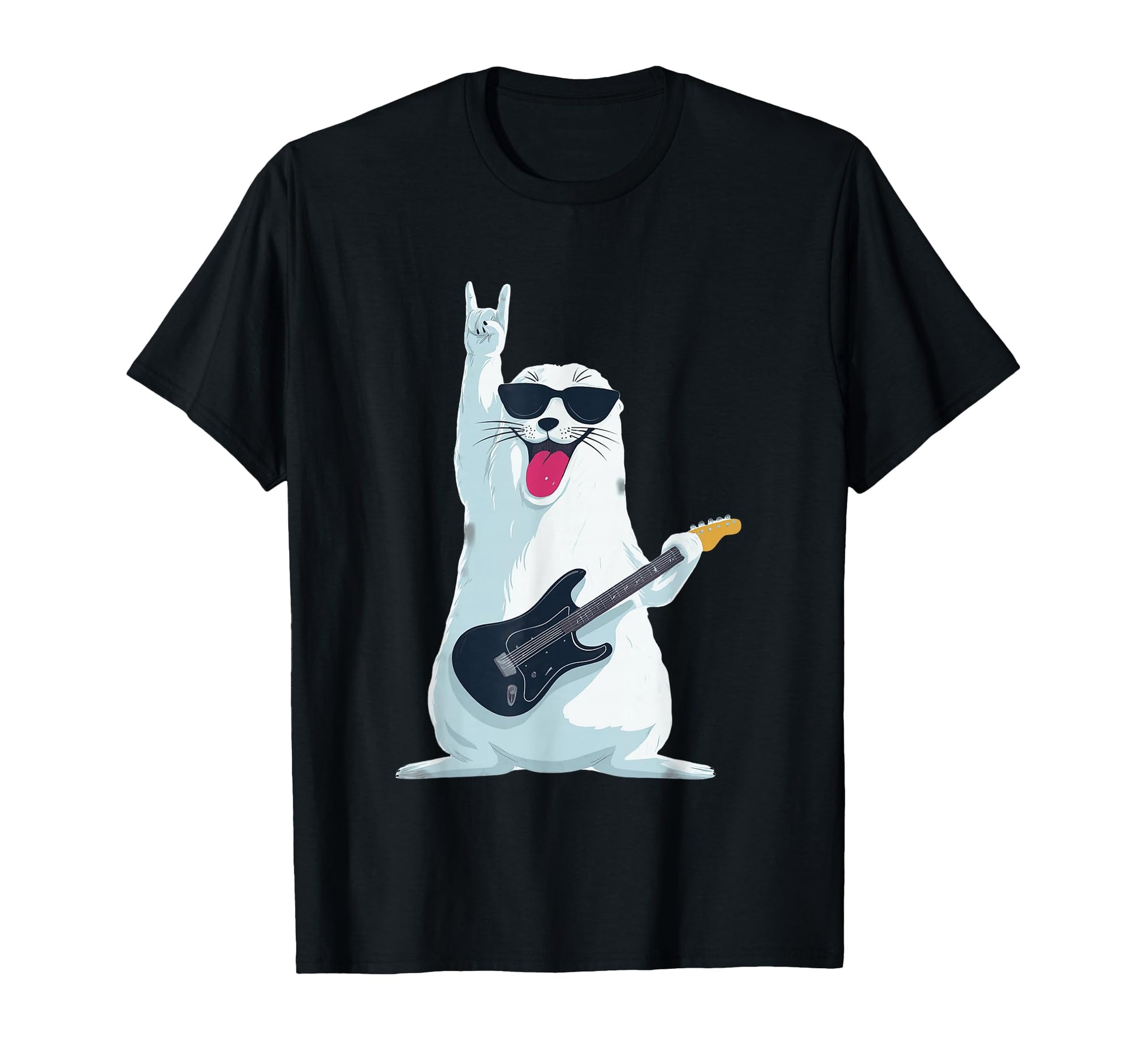 Funny Rock Seal Guitar Player T-Shirt - Minimalist Print for Adults - T-Shirt, Sweatshirt, Hoodie