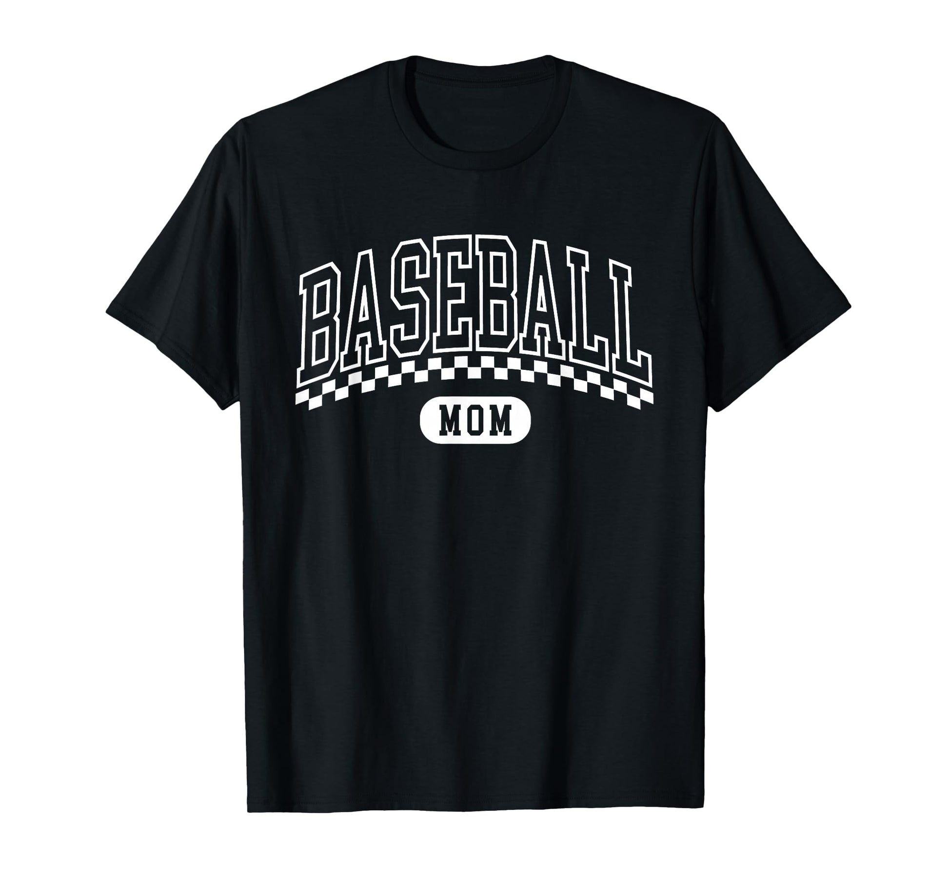 Baseball Mom Checkered Sports Fan T-Shirt - Trendy Graphic Men Women - T-Shirt, Sweatshirt, Hoodie