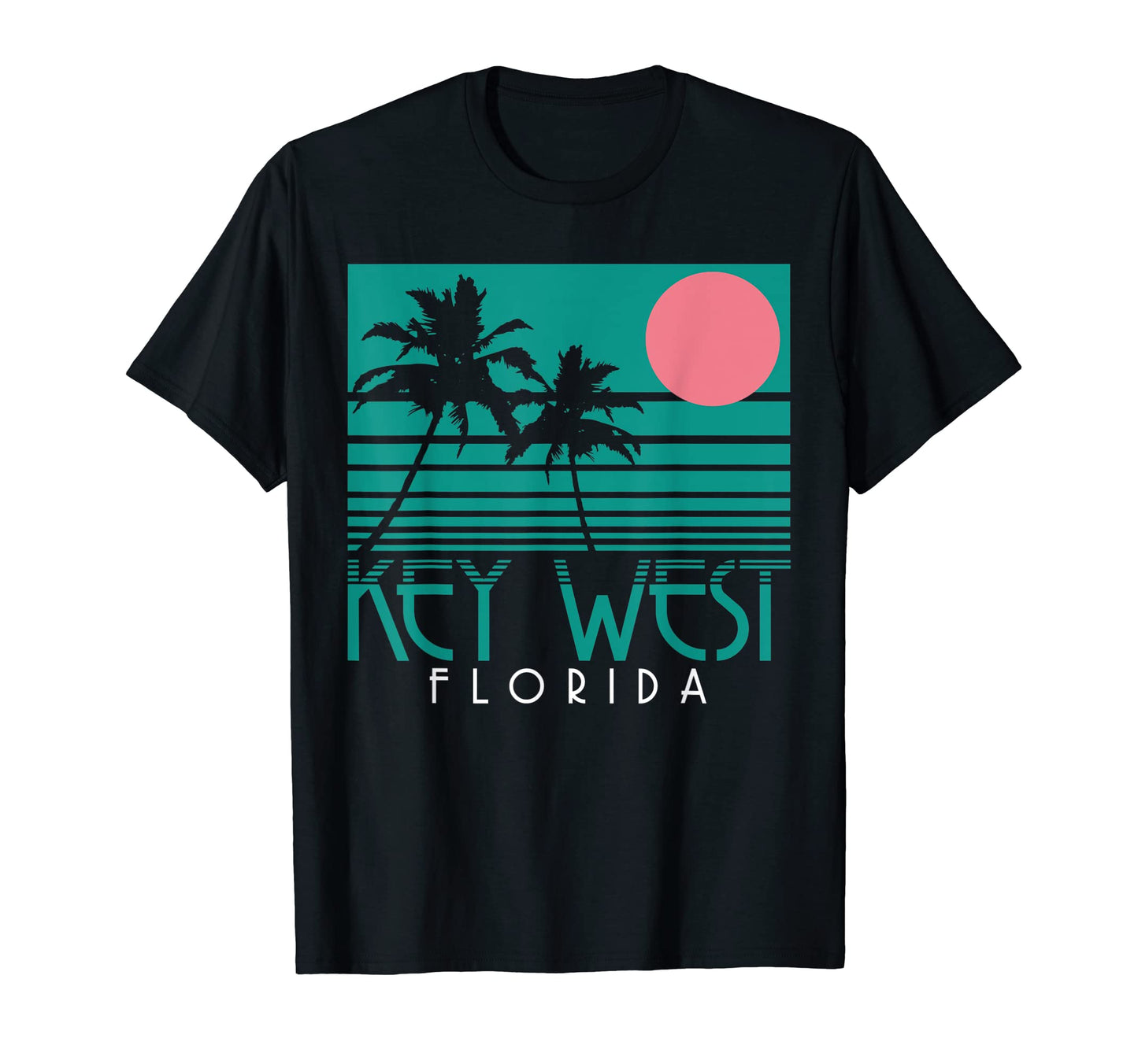 Key West Florida Fl Palm Trees Surf T-Shirt - Trendy Graphic Unisex - T-Shirt, Sweatshirt, Hoodie